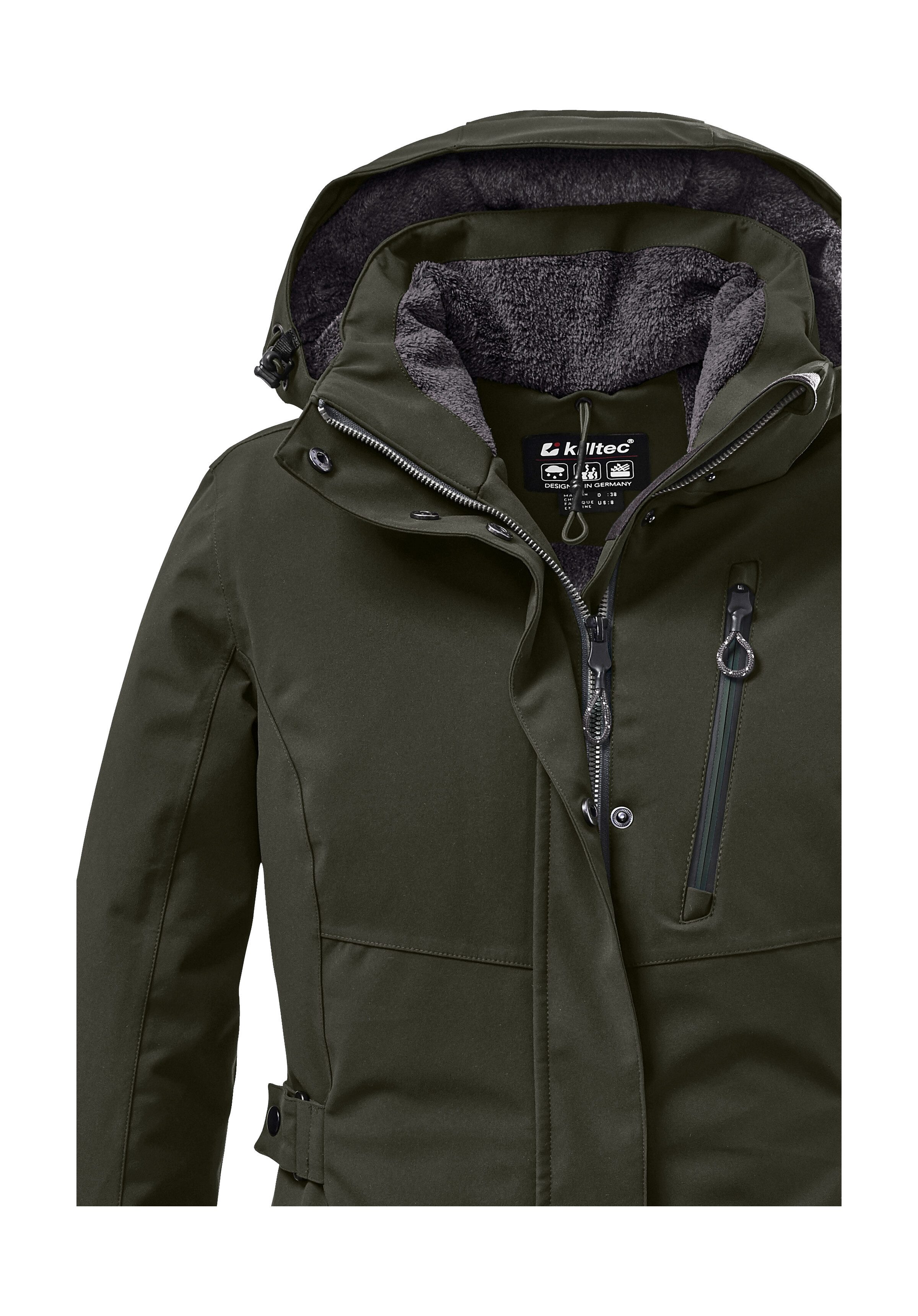 Killtec Parka KOW 165 WMN PRK Wasser- und winddichter Parka mit Teddyfleece und abnehmbarer Kapuze