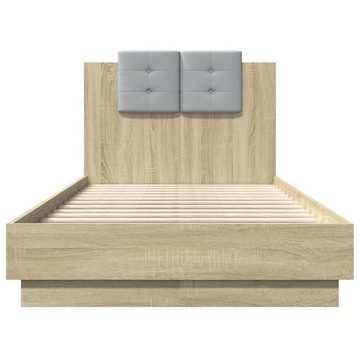 vidaXL Bett Bettgestell mit Kopfteil Sonoma-Eiche 75x190 cm Holzwerkstoff