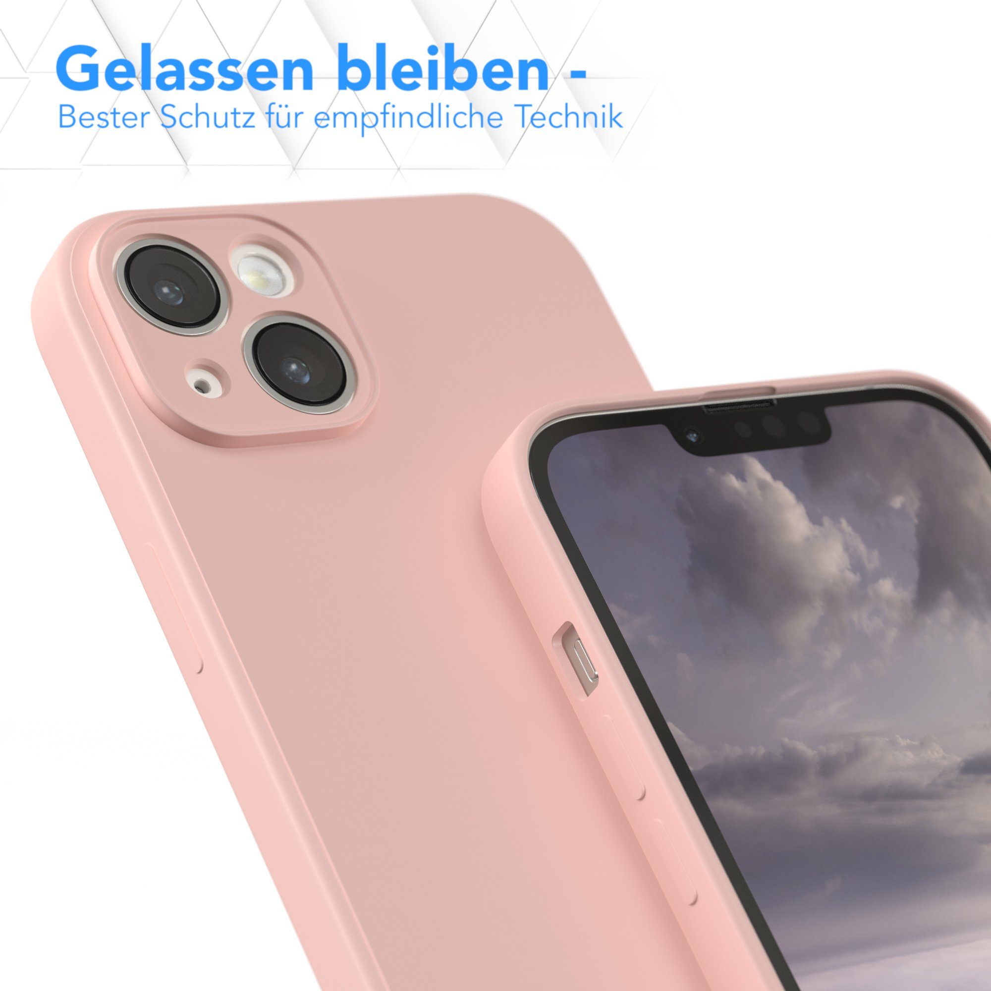 EAZY CASE Handyhülle für Apple iPhone 14 Plus Hülle Silikon 6,7 Zoll, Hülle mit Kameraschutz Bumper Case silikonschutzhülle Rosa / Altrosa – Bild 4 von 5