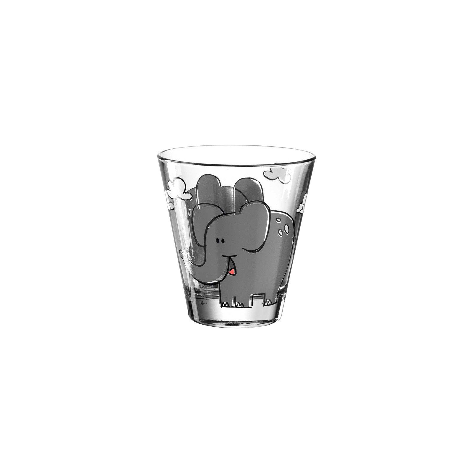 LEONARDO Kinderbecher Bambini Kinderbecher 215 ml, Glas Elefant