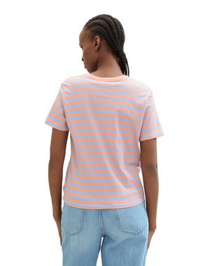 TOM TAILOR Denim T-Shirt mit Minimalprint und seitlichem Knoten