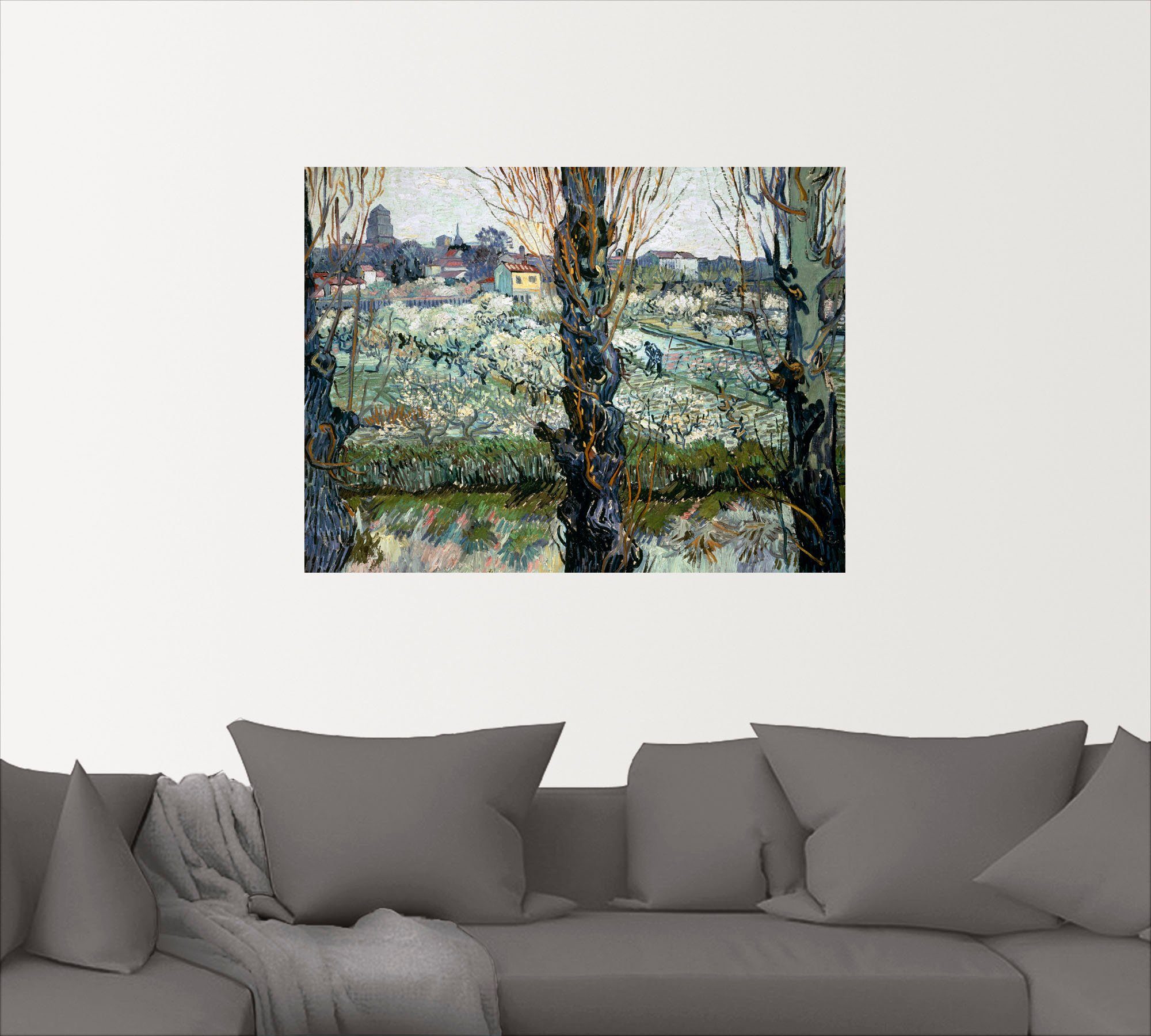 St), Bäume oder Blick Arles. Größen Wiesen Artland als Wandaufkleber Leinwandbild, & Wandbild versch. 1889, auf in (1 Poster