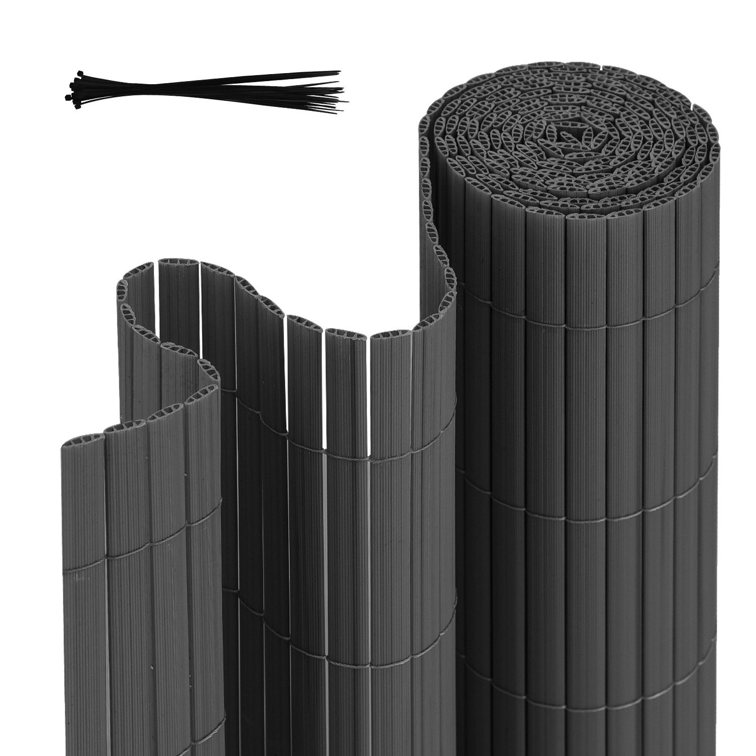 Clanmacy Balkonsichtschutz PVC Sichtschutzmatte Sichtschutzzaun Doppelte günstig online kaufen