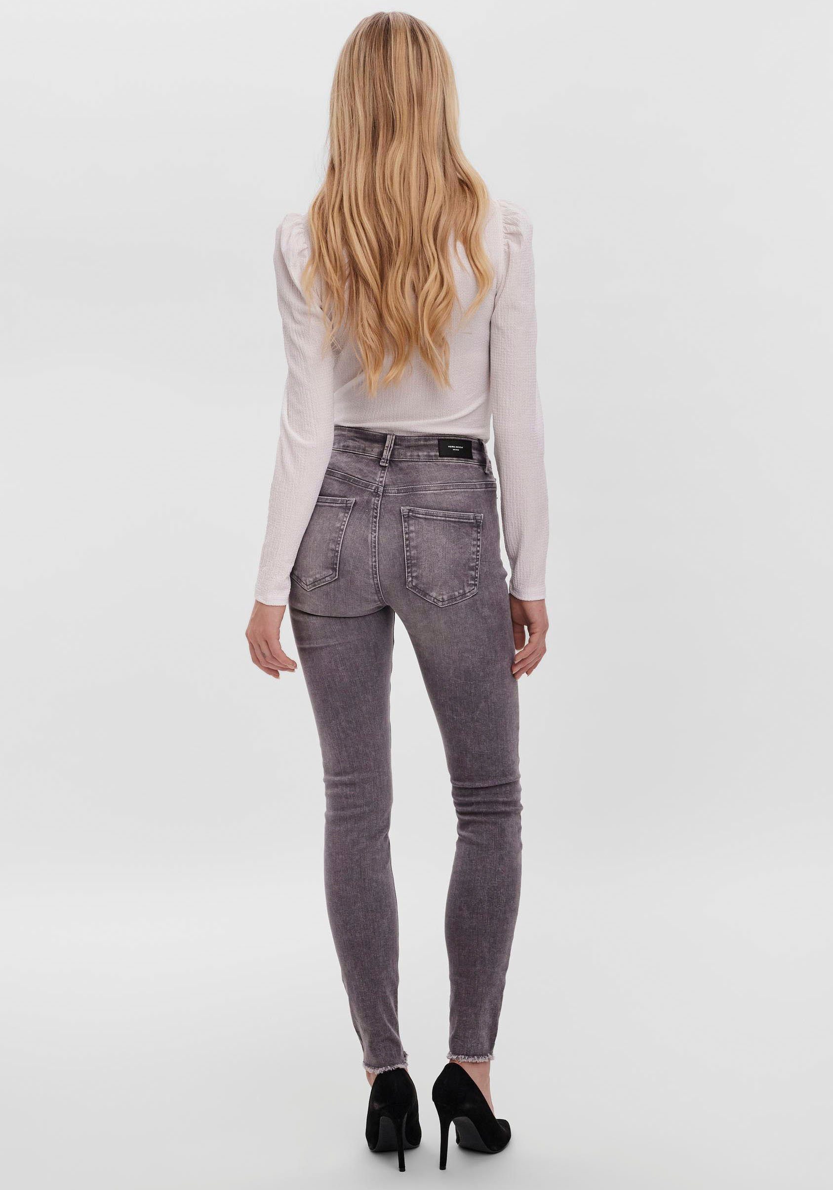 Damen Jeans Vero Moda Skinny-fit-Jeans VMPEACH MR SKINNY ANK CUT