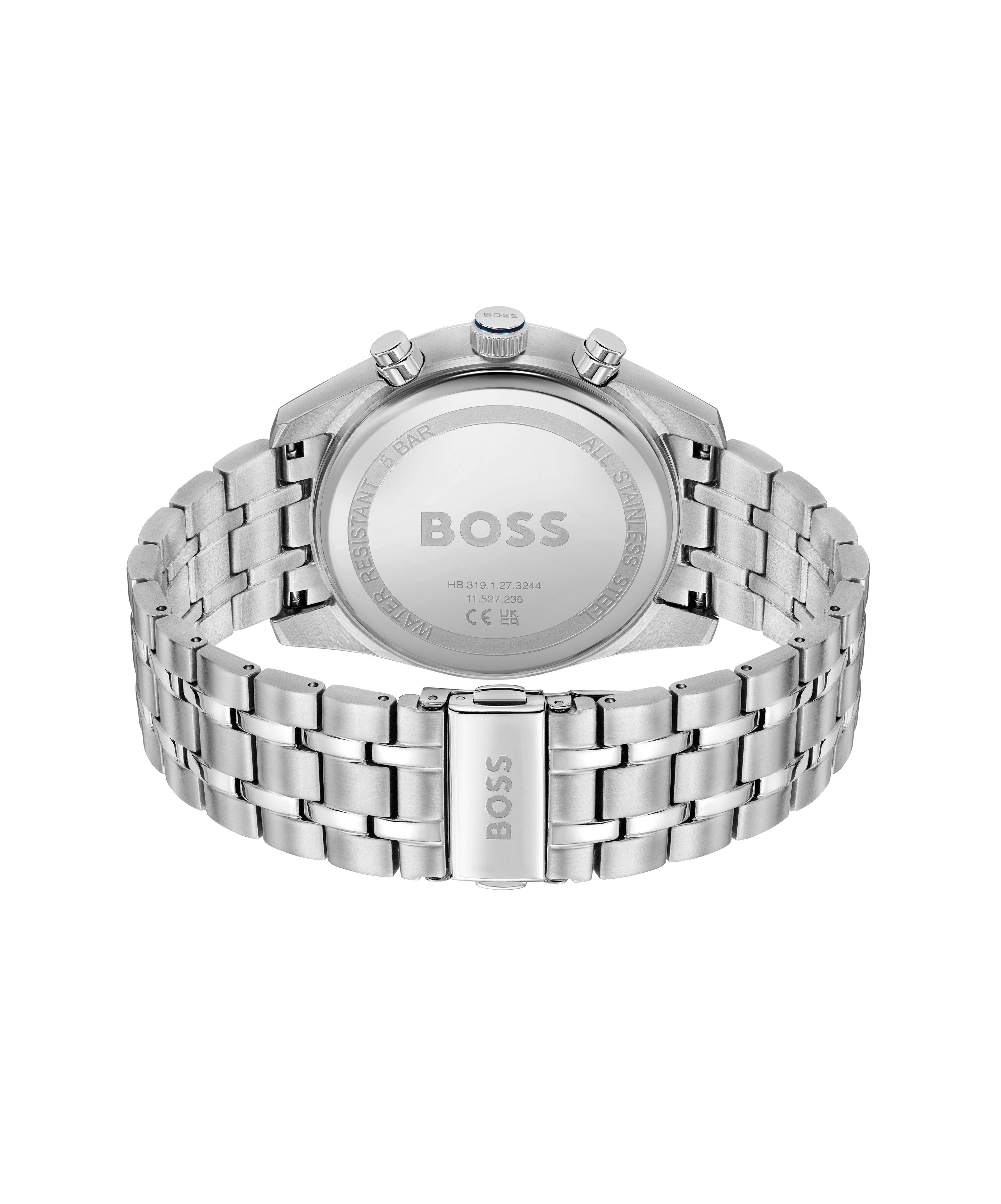 BOSS Chronograph SKYTRAVELLER 1514216, Quarzuhr, Armbanduhr, Herrenuhr, Edelstahlarmband, analog, Tag