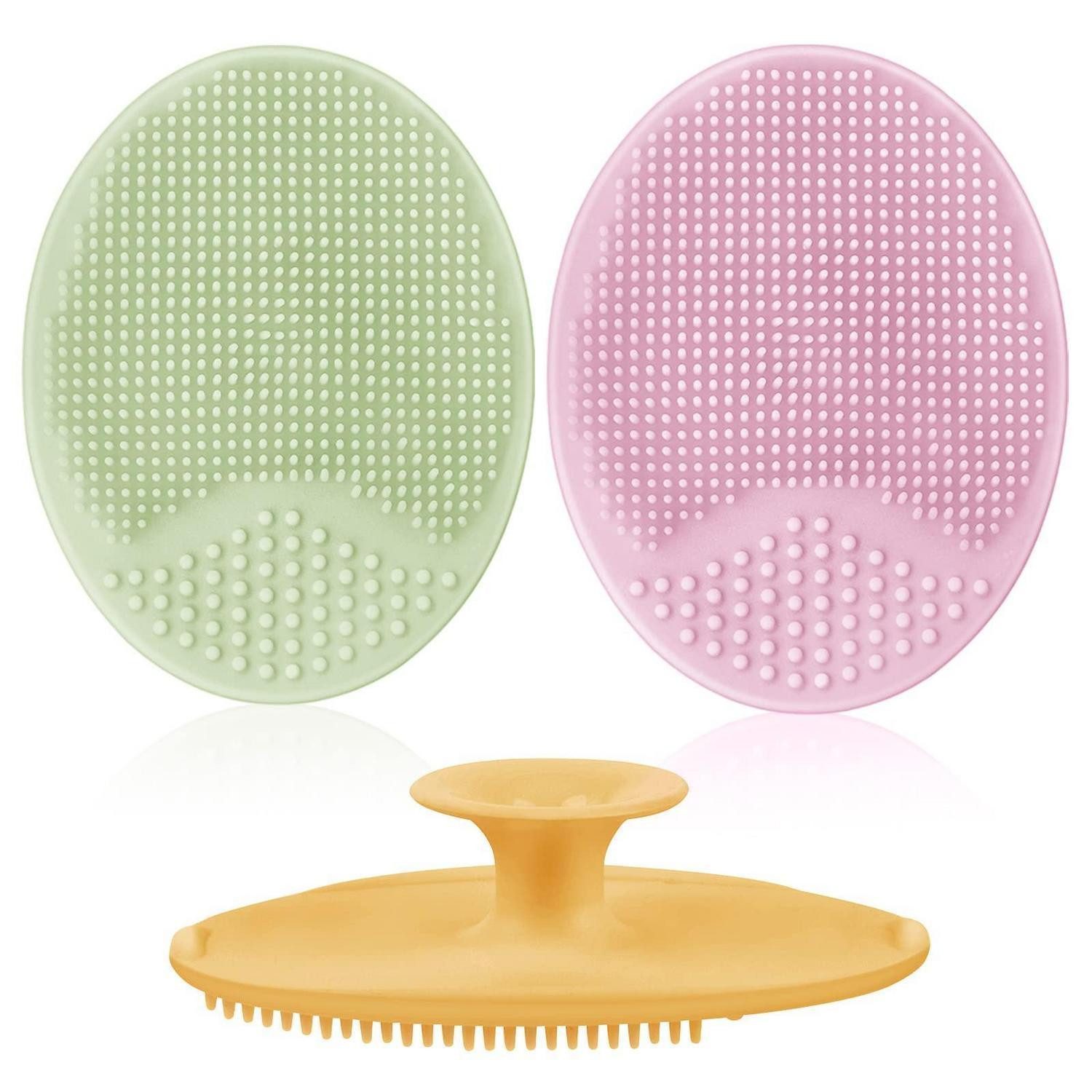 LuxusKollektion Haarbürsten-Set Baby-Badebürste Silikon 3er-Set