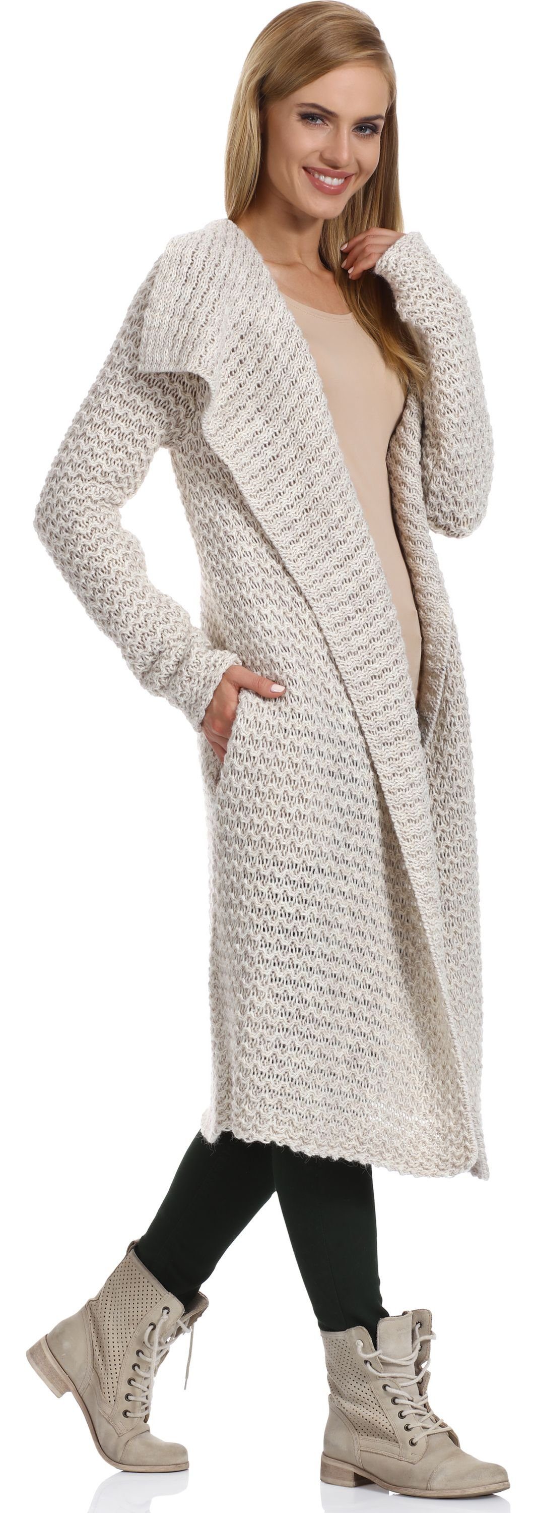 Merry Style Strickponcho Damen Strickjacke H4Z3L günstig online kaufen