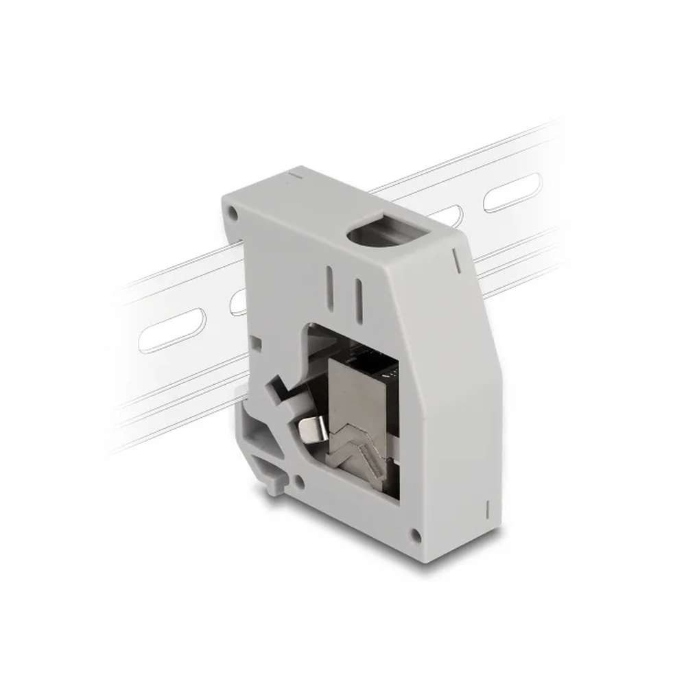 Delock Netzwerk-Port DeLOCK Hutschienenadapter mit Keystone Modul RJ45 Buchse zu RJ45