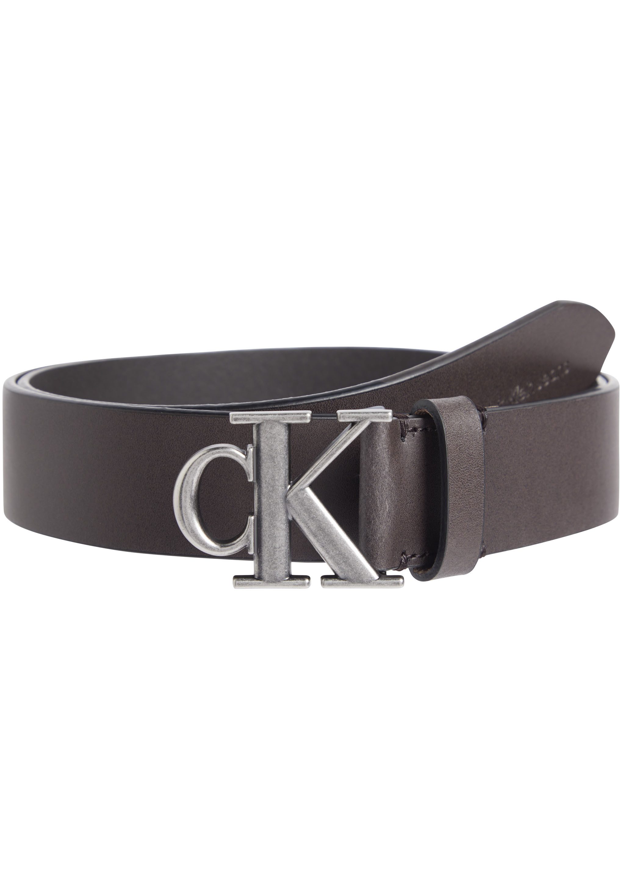 Calvin Klein Jeans Ledergürtel ROUND MONO PLAQUE LTHR BELT 35MM mit CK-Logo günstig online kaufen