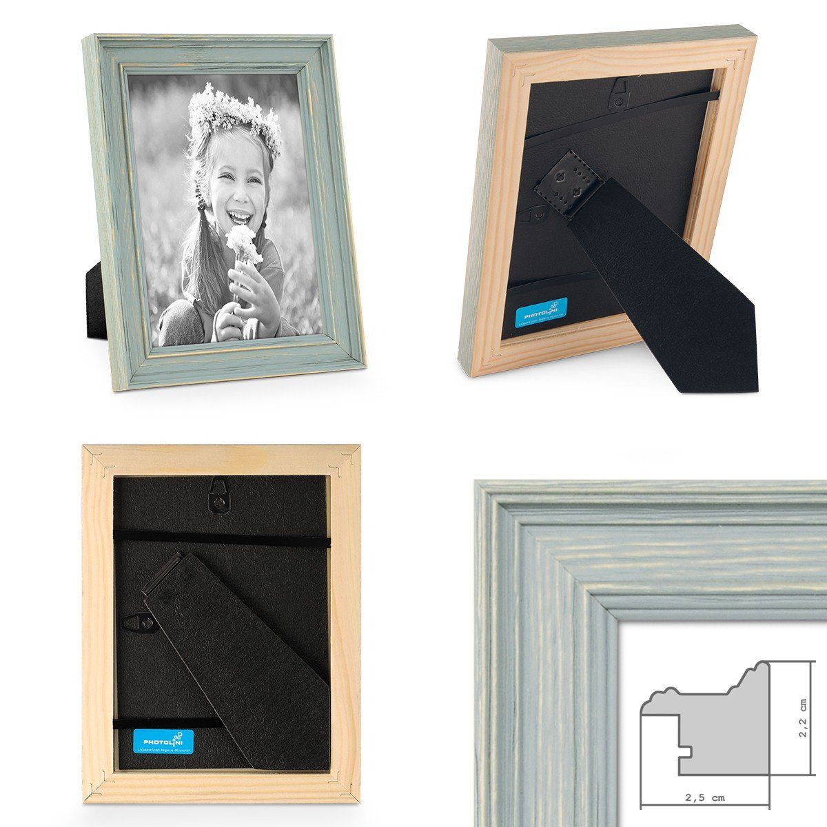 PHOTOLINI Bilderrahmen 3er Set Massivholz-Rahmen im günstig online kaufen