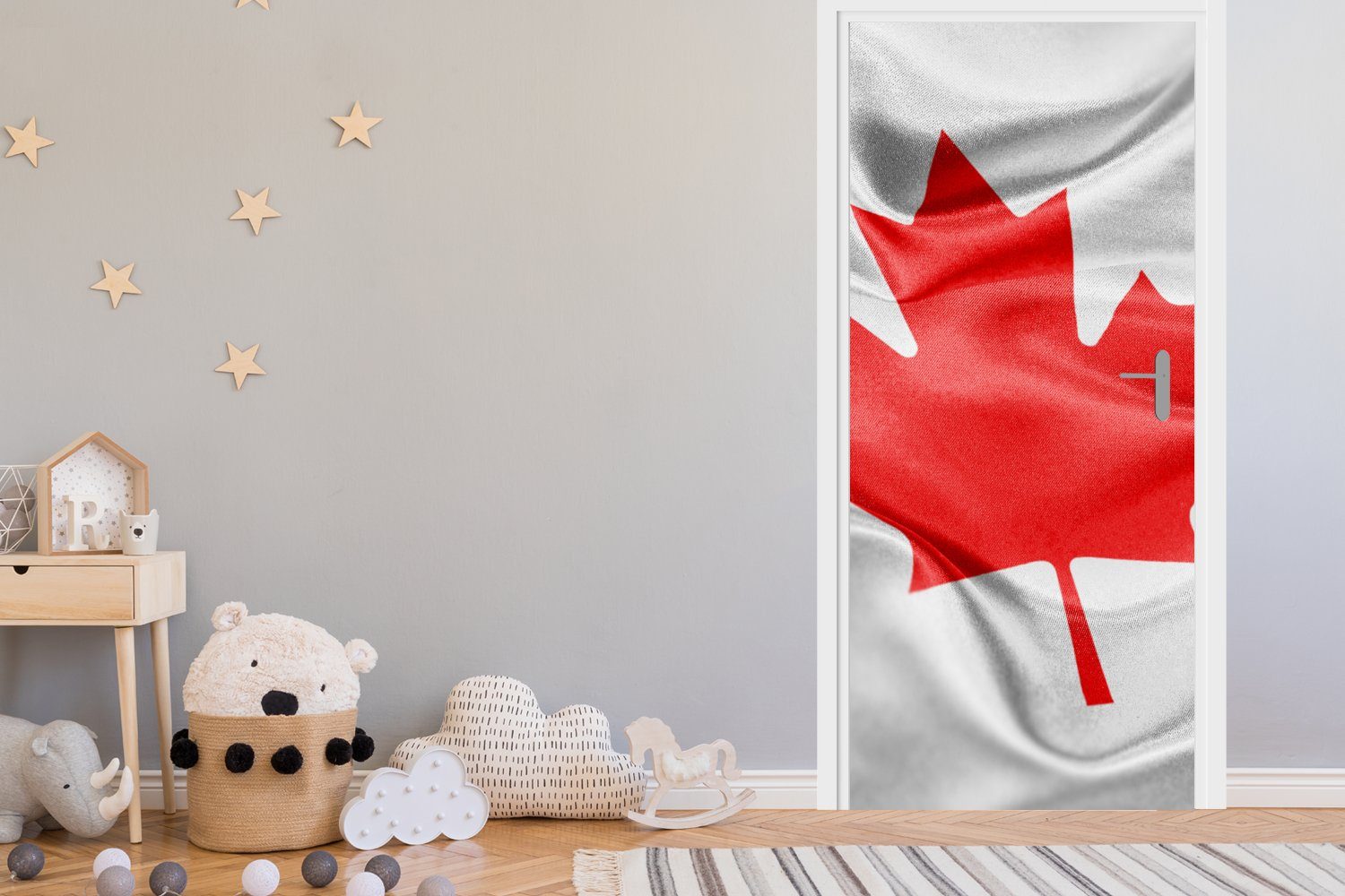 MuchoWow Türtapete Flagge Fototapete von (1 Matt, der St), cm bedruckt, für Auflösung Tür, Hohe 75x205 Türaufkleber, Kanada