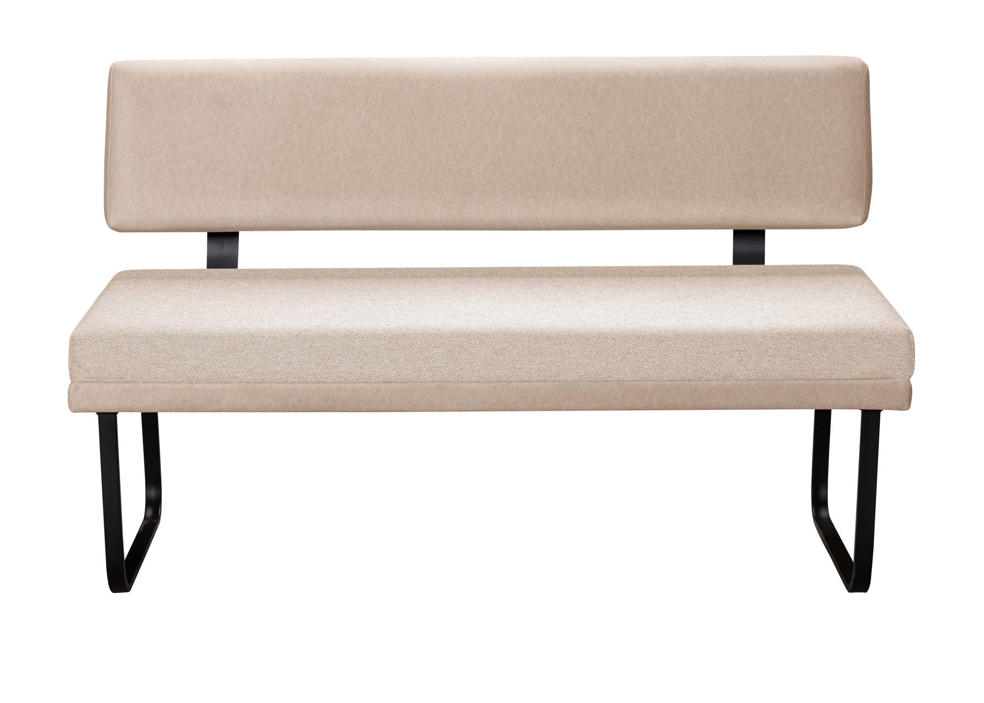 Home affaire Sitzbank Gabi Esszimmerbank, Bank, Küchenbank, Polsterbank, Gestell aus matt-schwarzem Flachmetall, stabil, 2-Stoff-Design