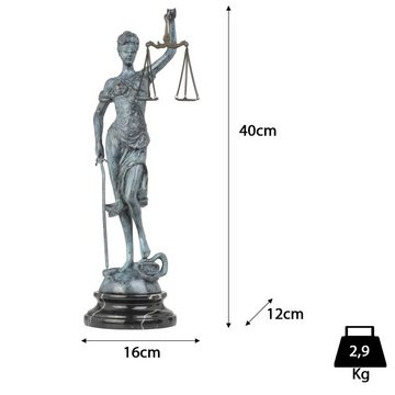 Moritz Skulptur Bronzefigur Justitia bemalt, Figuren Statue Skulpturen Antik-Stil