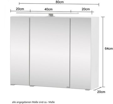 HELD MÖBEL Badezimmer-Set Windau, (Set, 3-St), bestehend aus Waschtisch-Set mit Midischrank, Breite 110 cm