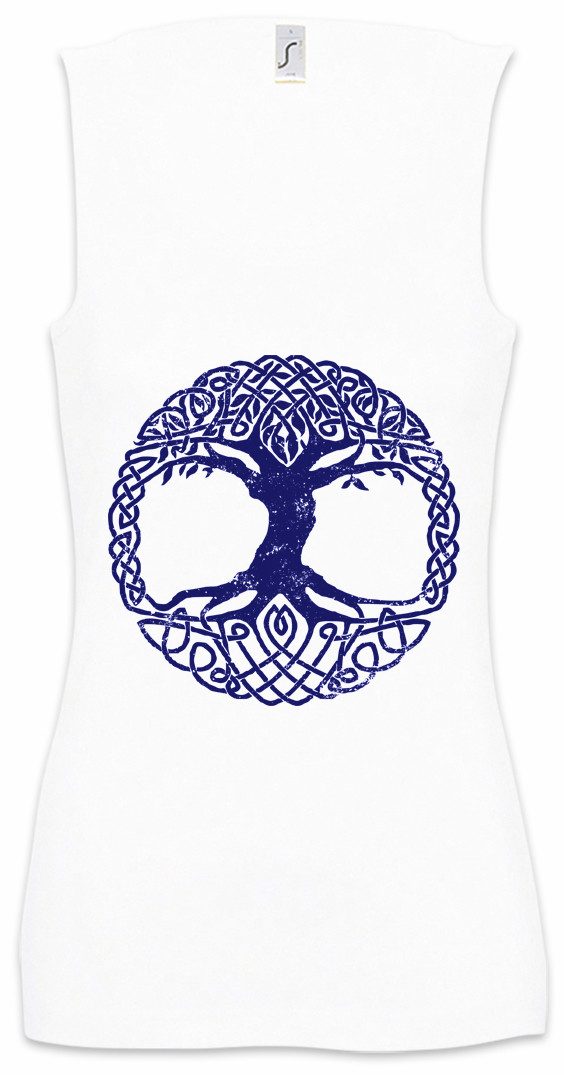 Urban Backwoods Tanktop Yggdrasil Tree Logo V Ärmelloses Damen T-Shirt Asen Odin Loki Of Thor Weltenbaum Wikinger Vikings World