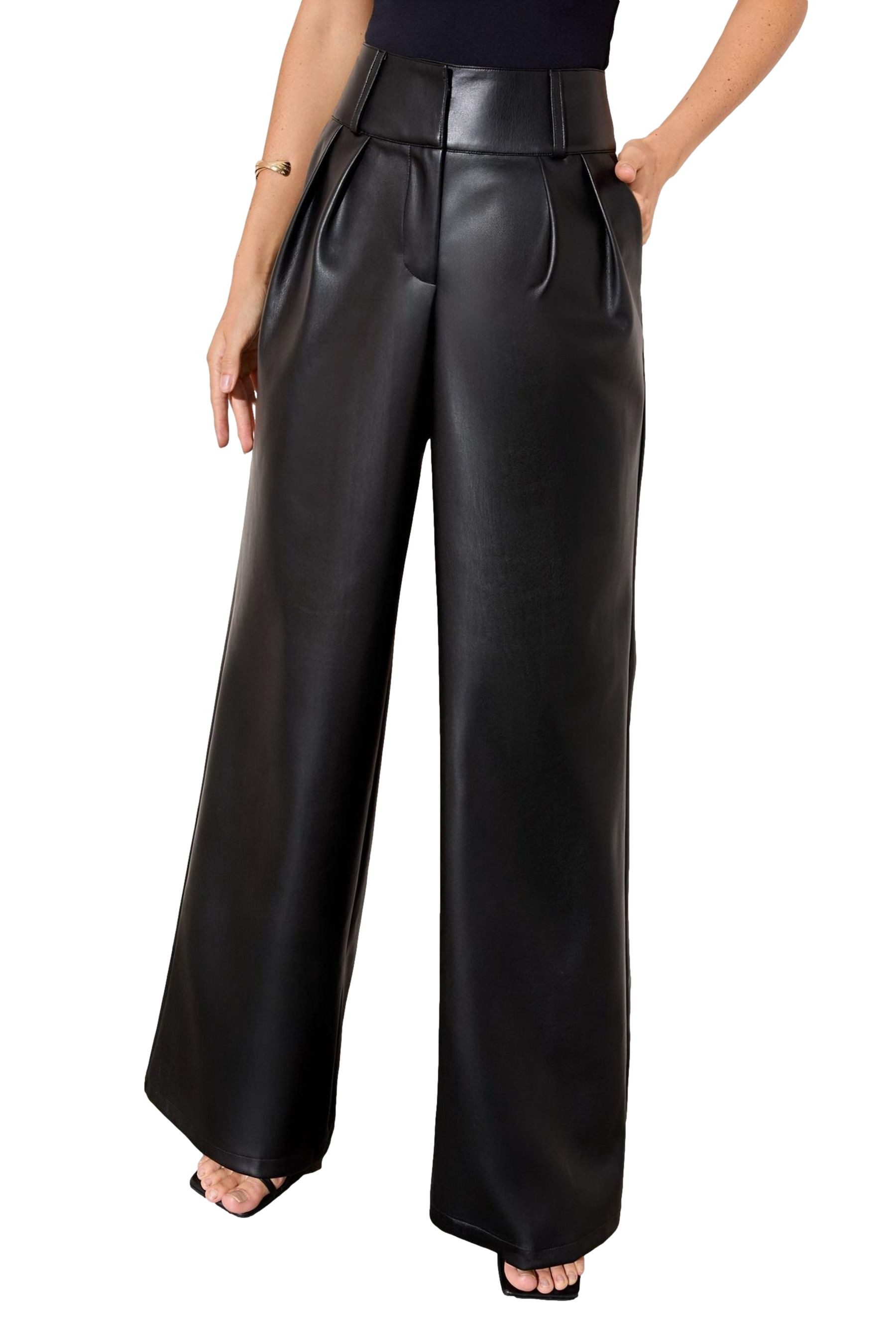 Friends Like These Lederhose Friends Like These Faltenhose mit weitem Bein günstig online kaufen