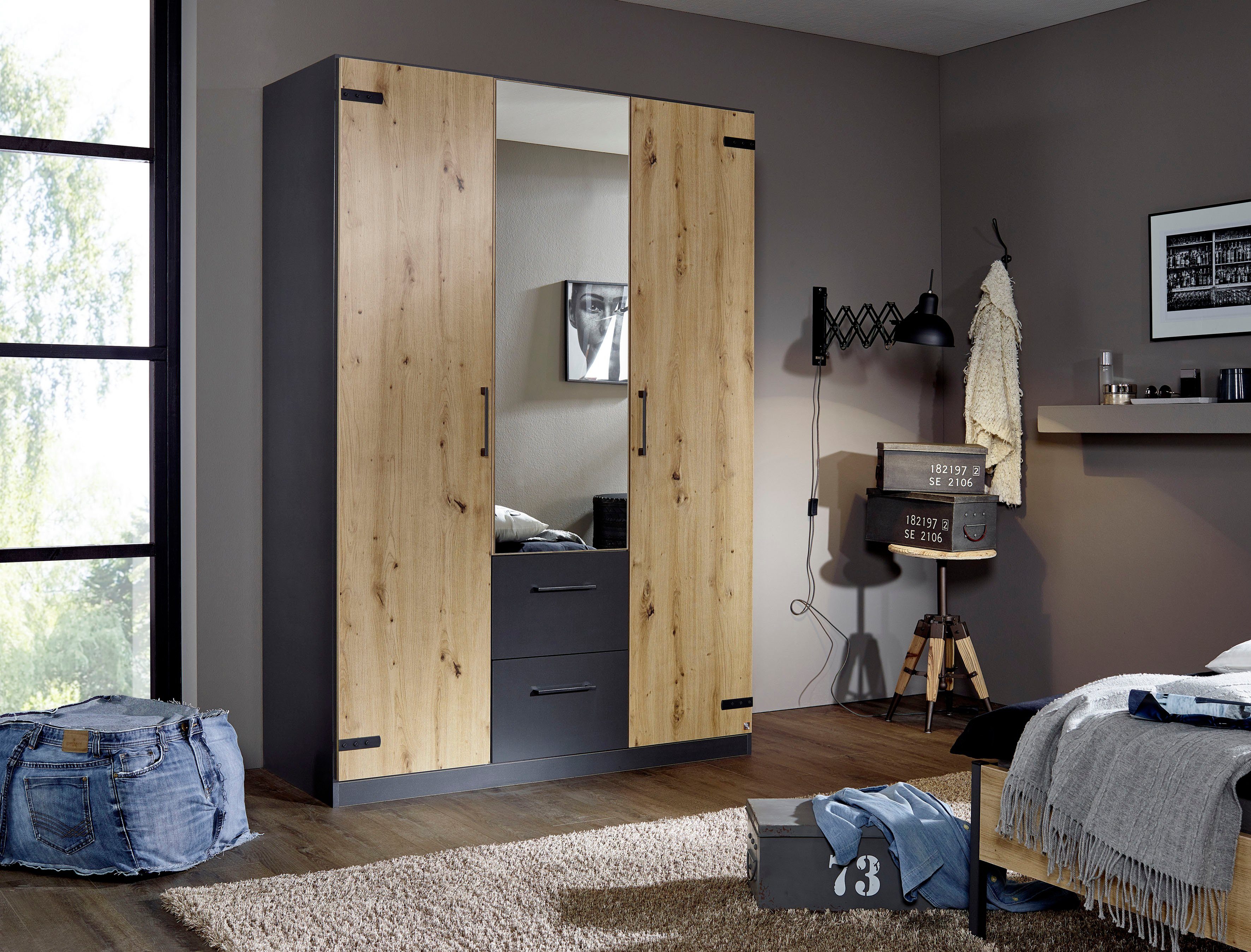 rauch Drehtürenschrank "Holmes", im Industrial Style, mit Schubkästen, mit günstig online kaufen