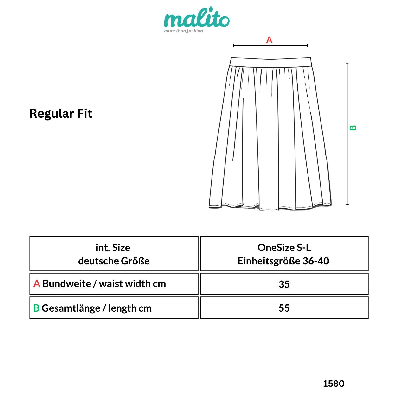 malito more than fashion Sommerrock malito Damen Leinenrock mit Stretchbund, schlichter Glockenrock, Glockenrock mit Jerseybund