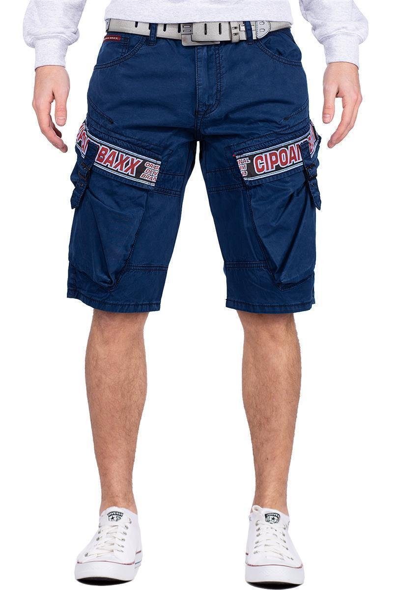 Cipo & Baxx Jeansshorts Kurze Hose BA-CK243 Cargo Style mit Seitentaschen