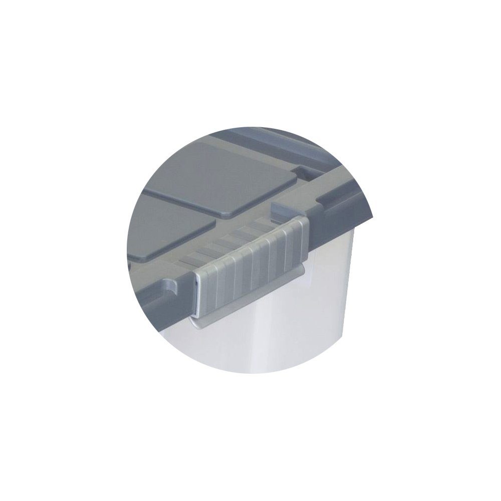 BigDean Allzweckkiste Eurobox mit Deckel und Rollen 60 x 40 x 33 cm stahlgrau Griffe silber (Set, 1 St., Eurobox + Deckel), Quadratisch, Praktisch, Robust.