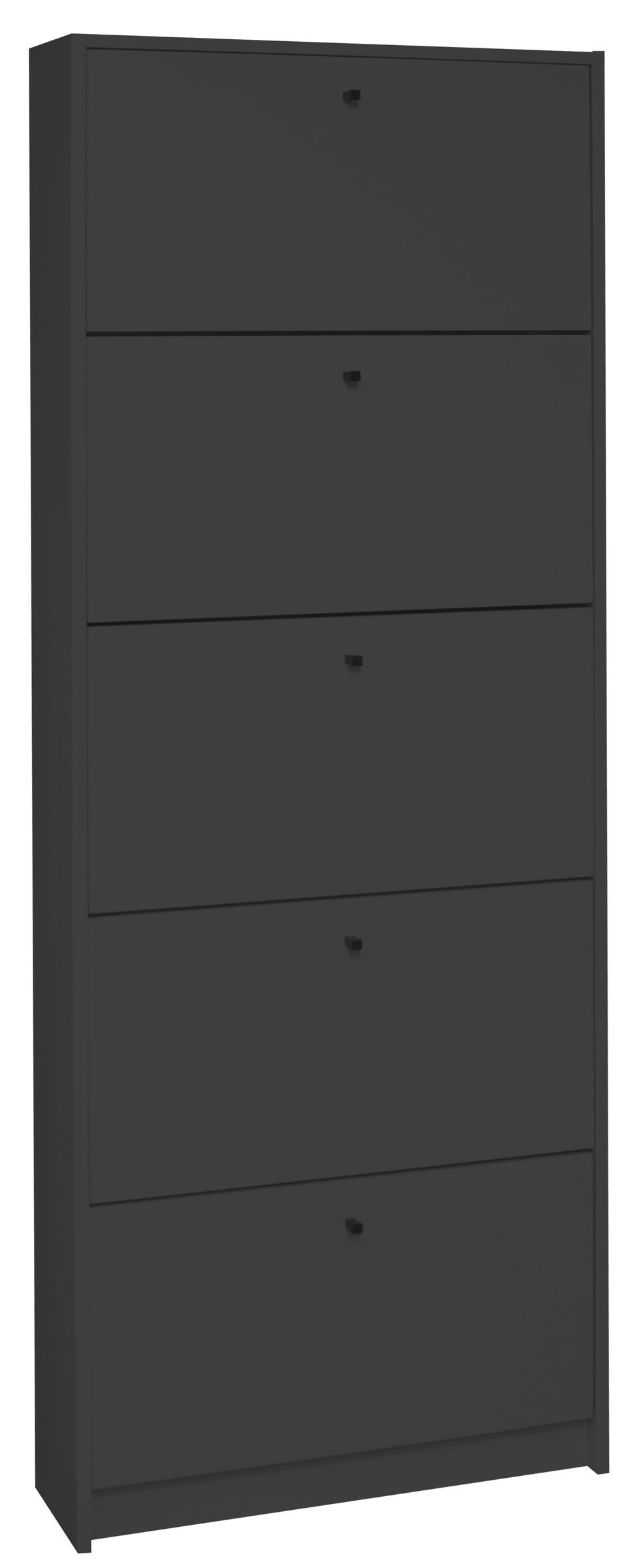 Mäusbacher Schuhkipper in anthrazit matt lack, Holzwerkstoff - 60x168x16cm (BxHxT)