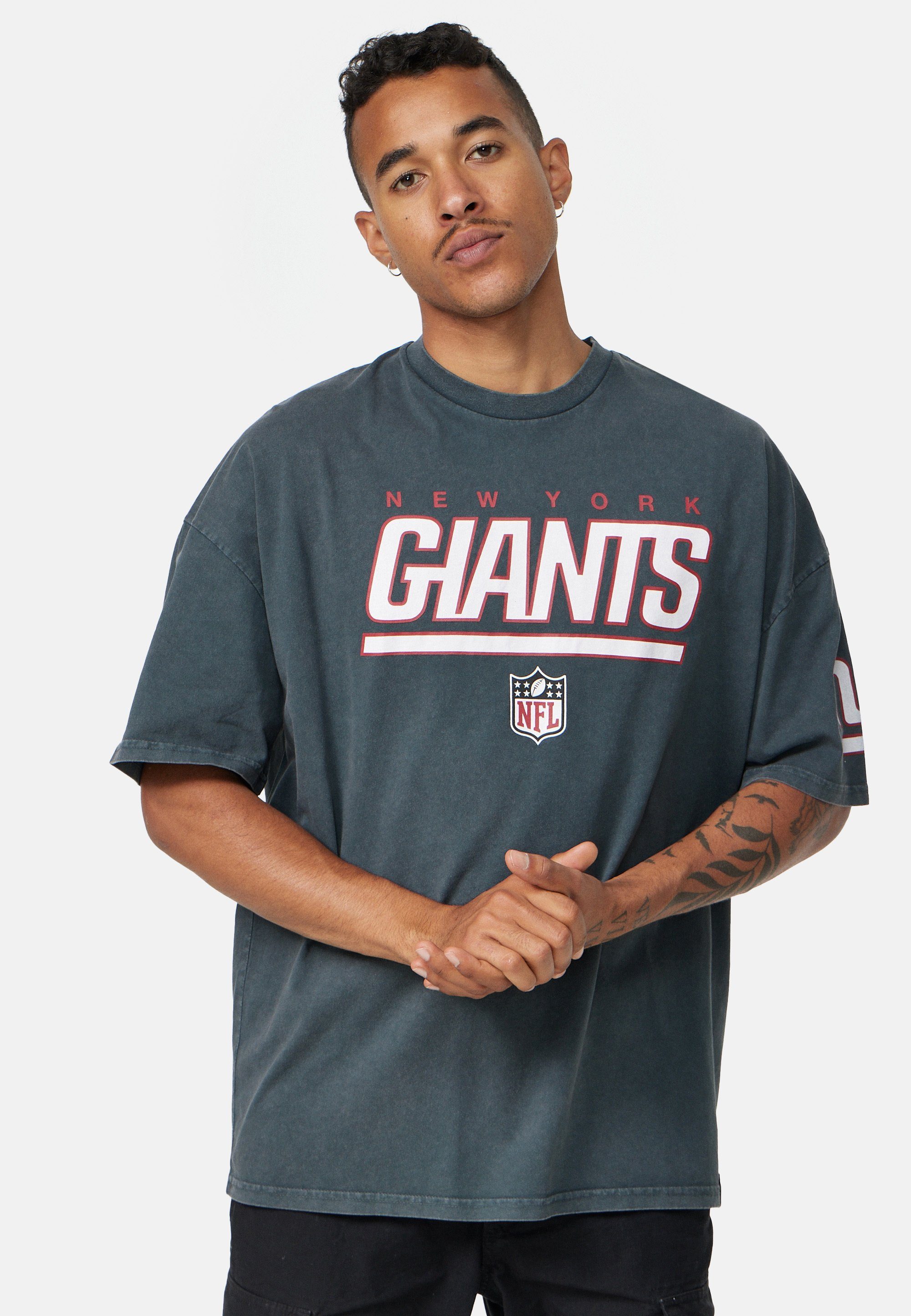 Recovered T-Shirt NFL New York Giants Oversized Washed GOTS zertifizierte Bio-Baumwolle