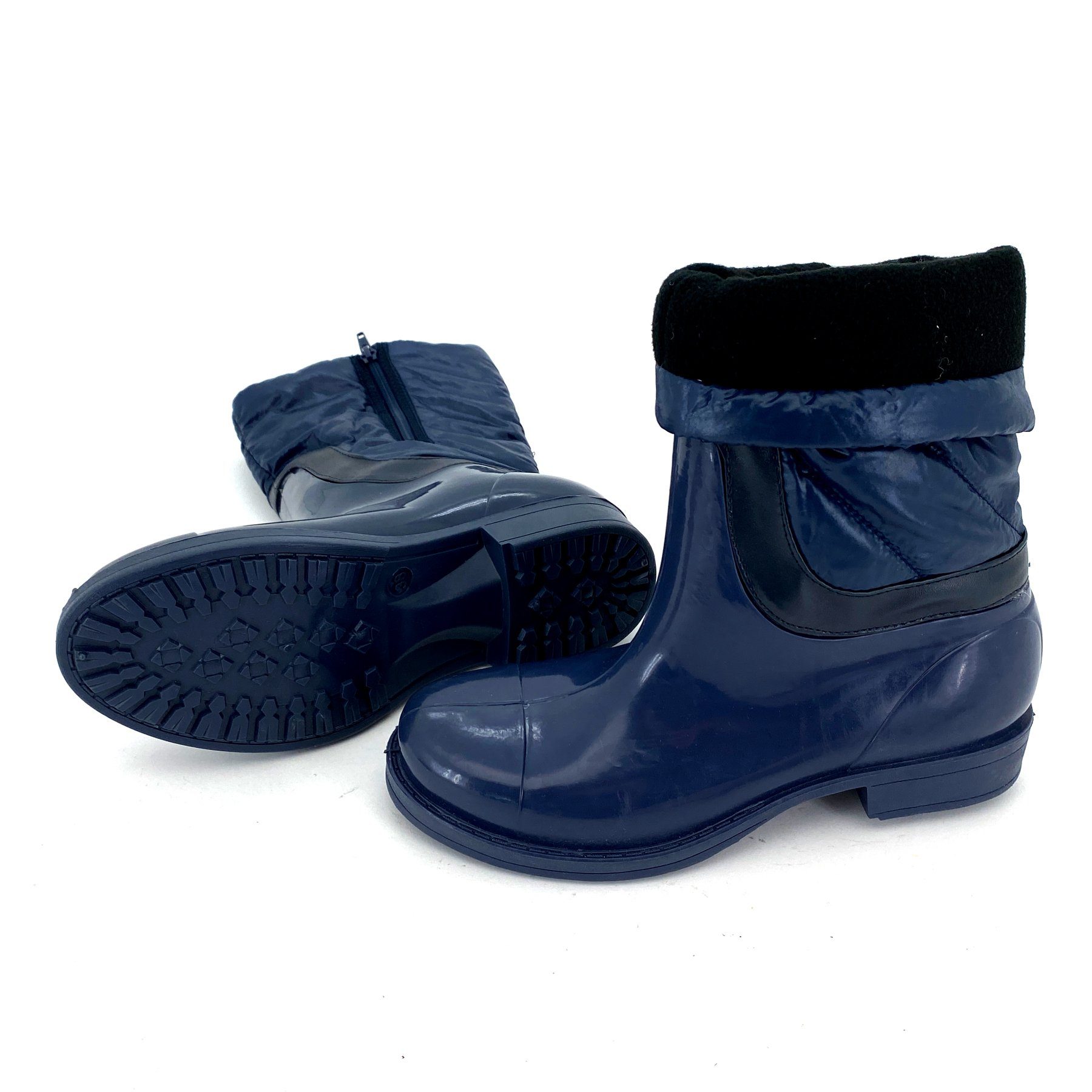 heimtexland Gummistiefel Daunen Stiefel Hochschaft Trend Boots Gummistiefel (Typ880, Blau) gesteppt I wasserdicht I Damen Mädchen Regenstiefel – Bild 3 von 3