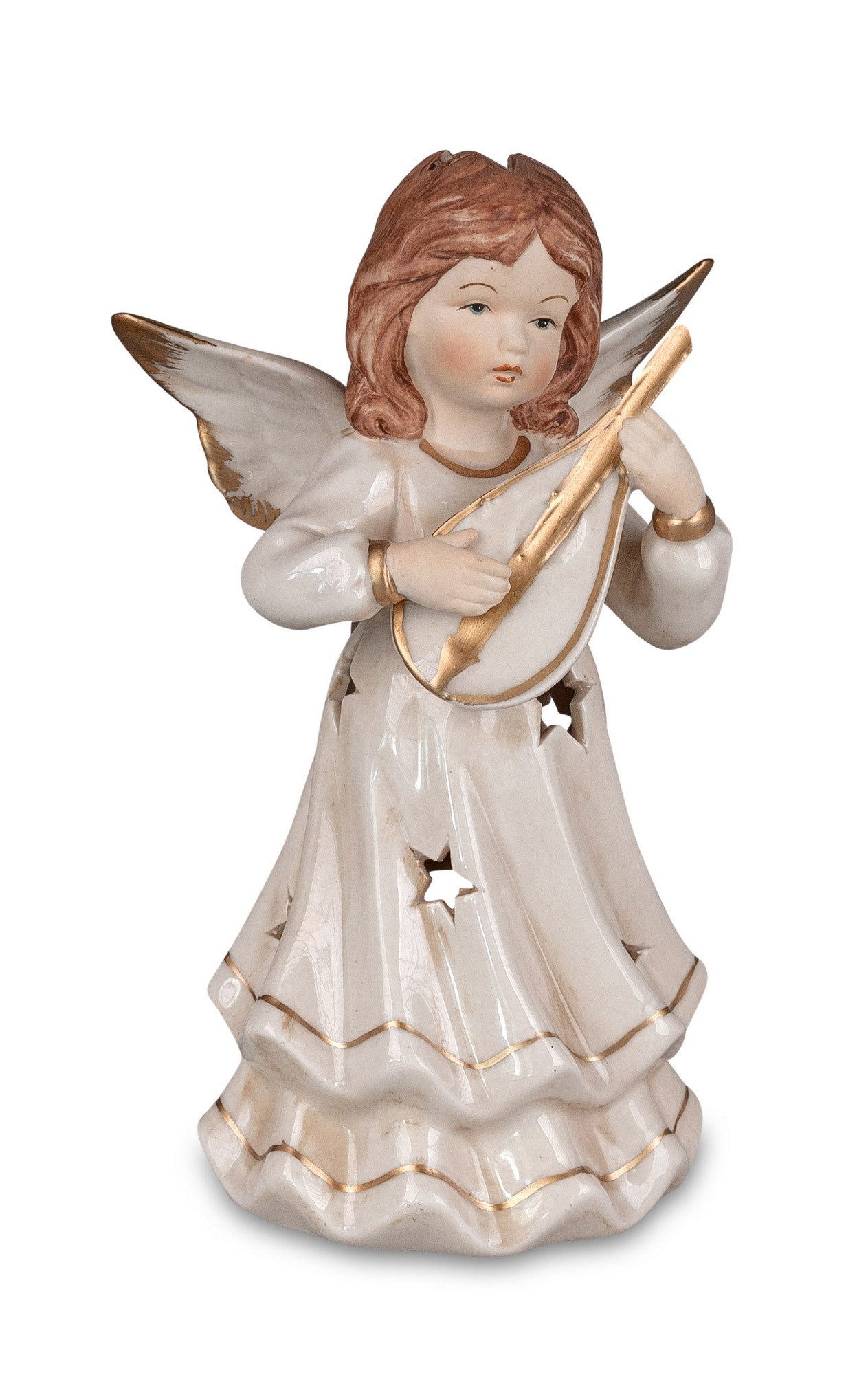 Kaufhaus le petit Windlicht Deko Engel Schutzengel Teelichthalter Kerzenhalter Skulptur Figur, Engelfigur Dekofigur Dekoskulptur Dekoobjekt aus Keramik