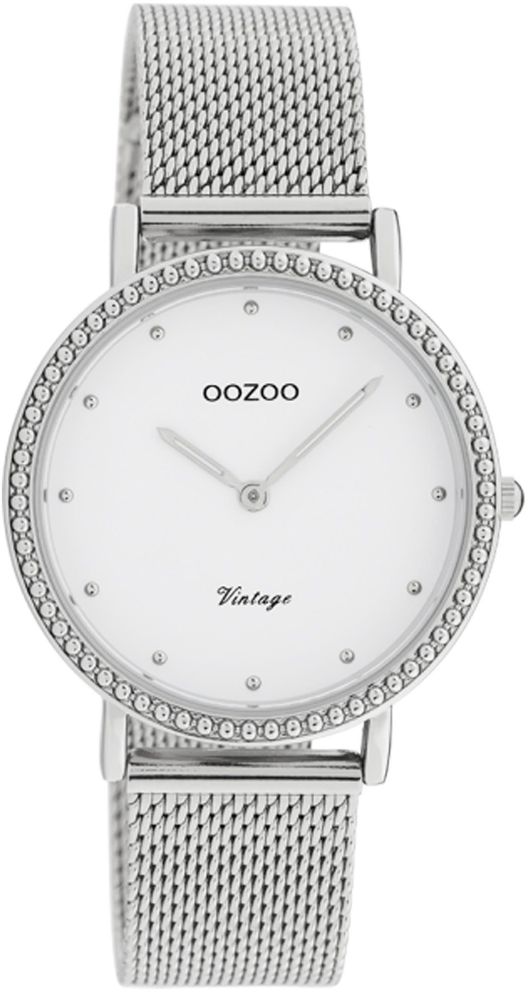 Quarzuhr Oozoo Damen Armbanduhr silber Analog