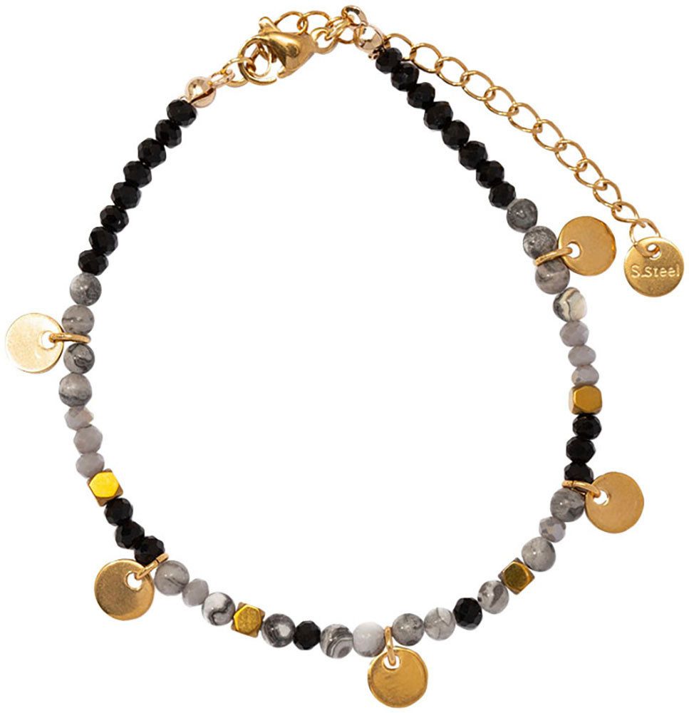 Armband Schmuck Geschenk Edelstahl Armschmuck Armkette Edelstein Plättchen