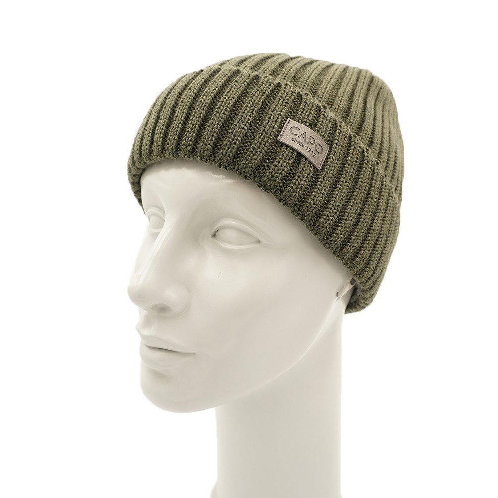 CAPO Strickmütze Woll-Mütze, gerippt Strick, Fleecefutter (1-St) Merinowoll günstig online kaufen