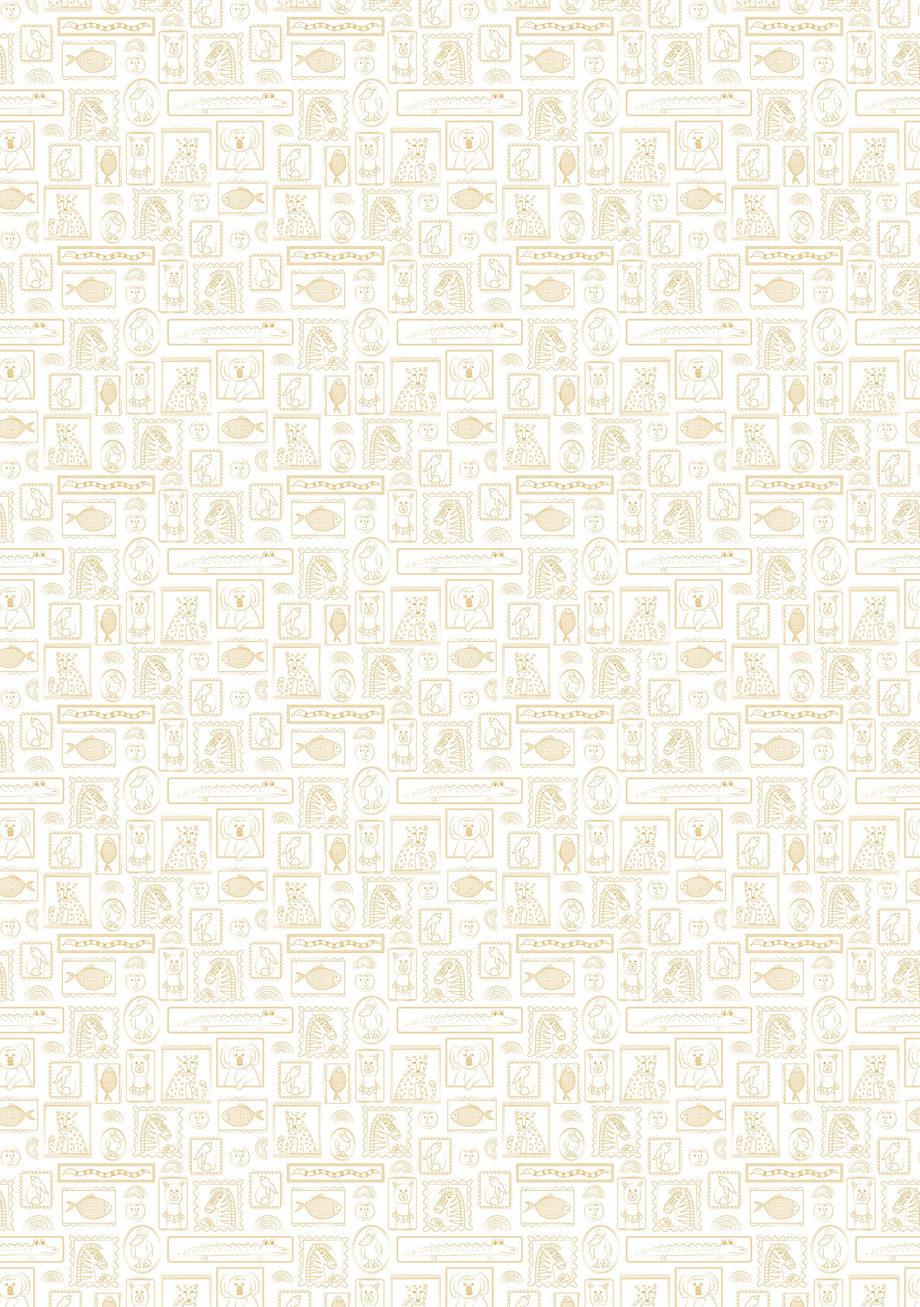 Fototapete Animals in Frames in Gelb, Roomblush - RB364