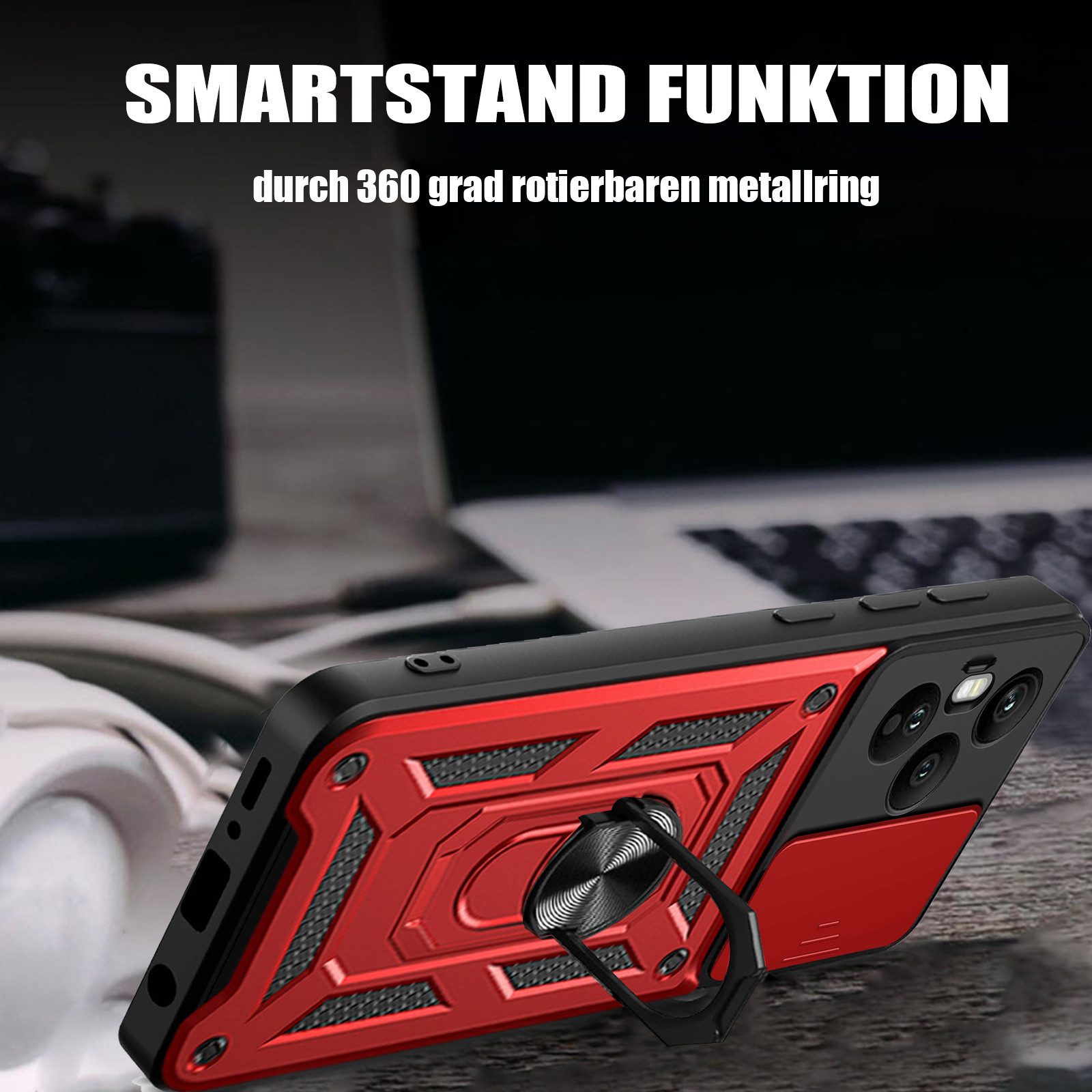 betterfon Handyhülle Panzer Hülle für Honor 400 Pro Outdoor Case mit Kameraschutz, Outdoorhülle mit Ringhalter Smartstand Kameraschutz und Silikonkern