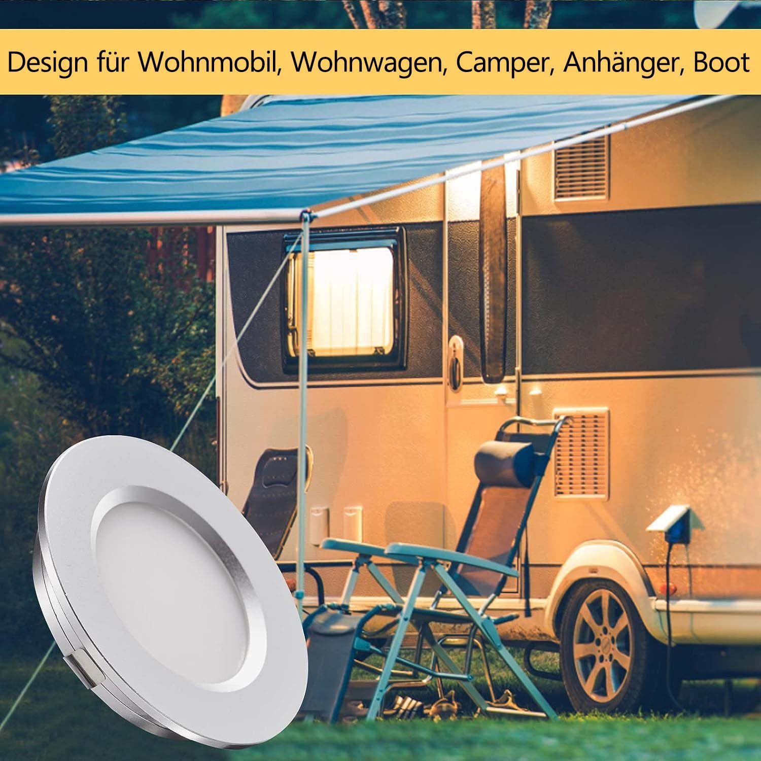 Naturweiß Wohnmobil Deckenlampen, LED Innenleuchten Boot, Neutralweiß Flach RV 3W Einbauleuchte Wohnwagen Auto Sunicol 12V Spot Warmweiß Kaltweiss Einbaustrahler,