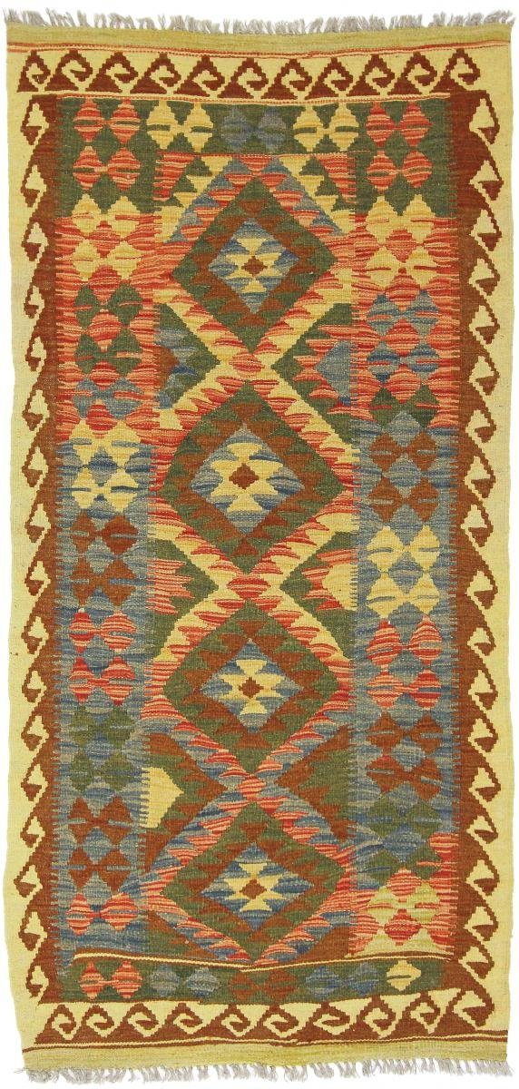 Orientteppich Kelim Afghan 94x196 Handgewebter Orientteppich Läufer, Nain Trading, rechteckig, Höhe: 3 mm