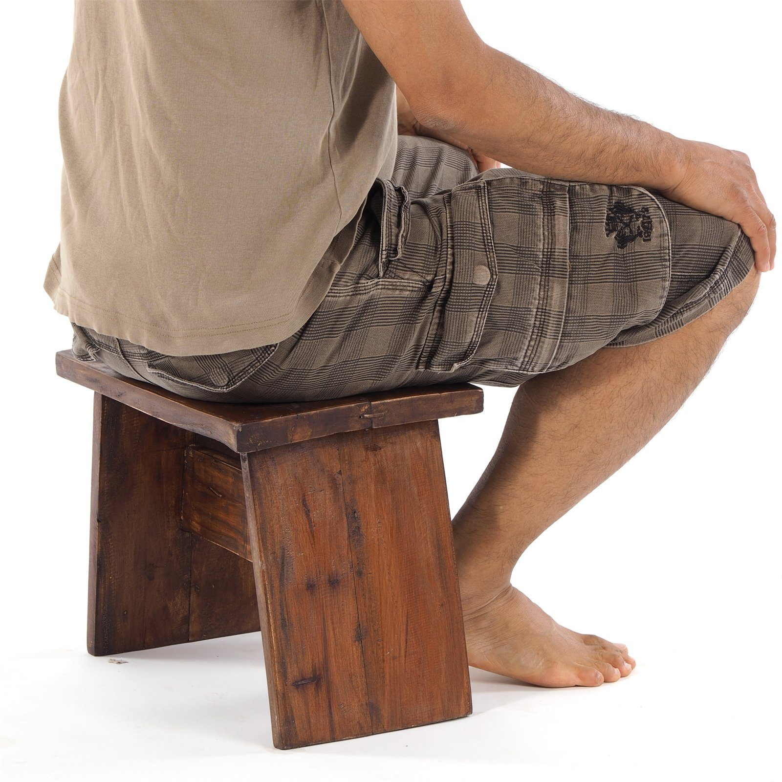 DESIGN DELIGHTS Hocker SITZBÄNKCHEN "SCHEMEL 40", Altholz massiv, 31x40x25cm, Fußhocker, 0