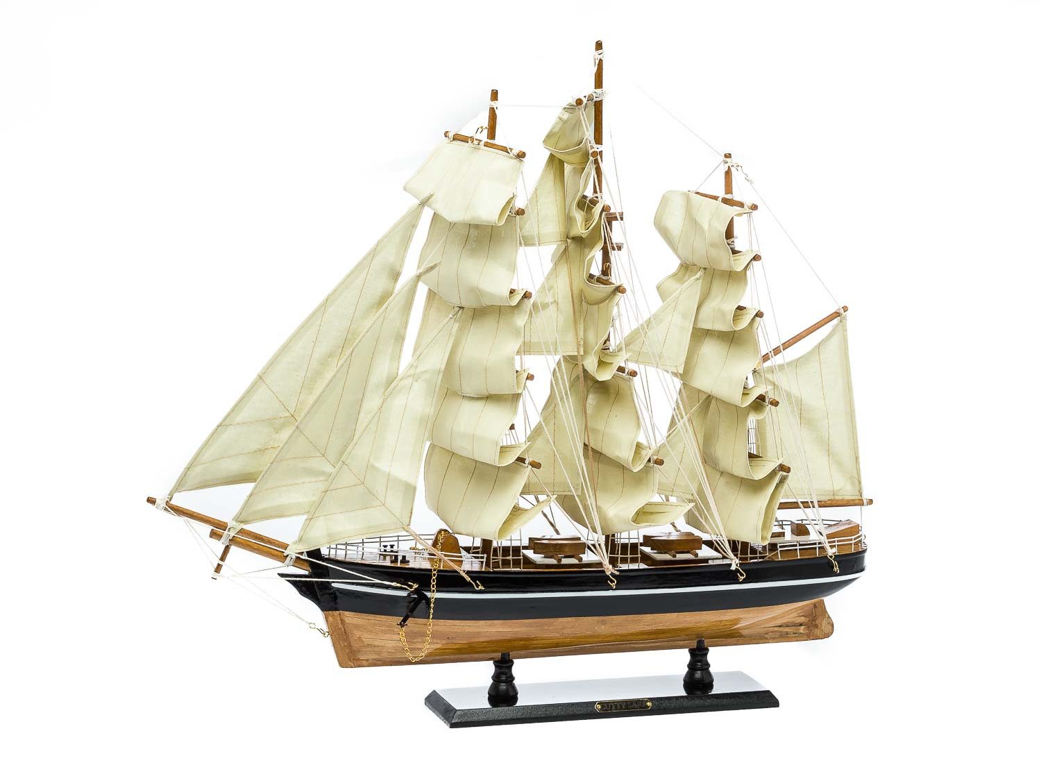 Aubaho Dekoobjekt Modellschiff Cutty Sark Wollklipper Holz Schiff Segelschiff 54cm kein – Bild 3 von 5