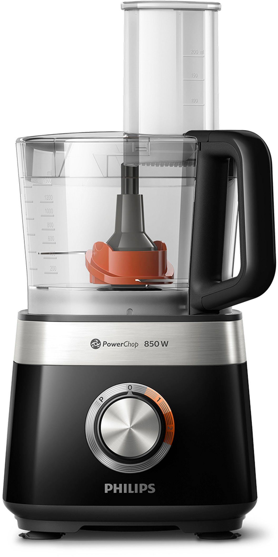Philips Küchenmaschine HR7530/10 Viva Collection, 850 W, 2,1 l Schüssel, 31 Funktionen, inkl. 2-in-1 Schneidescheibe und Zitruspressenaufsatz