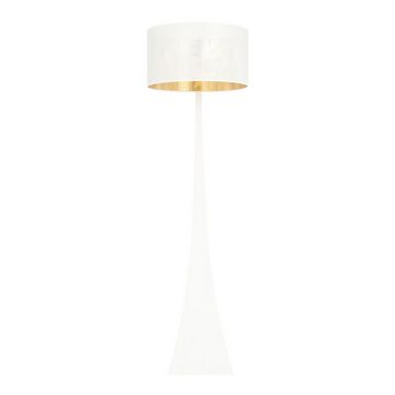 Licht-Erlebnisse Stehlampe ELINA, ohne Leuchtmittel, Metall Stoff E27 157 cm hoch in Weiß Gold Modern