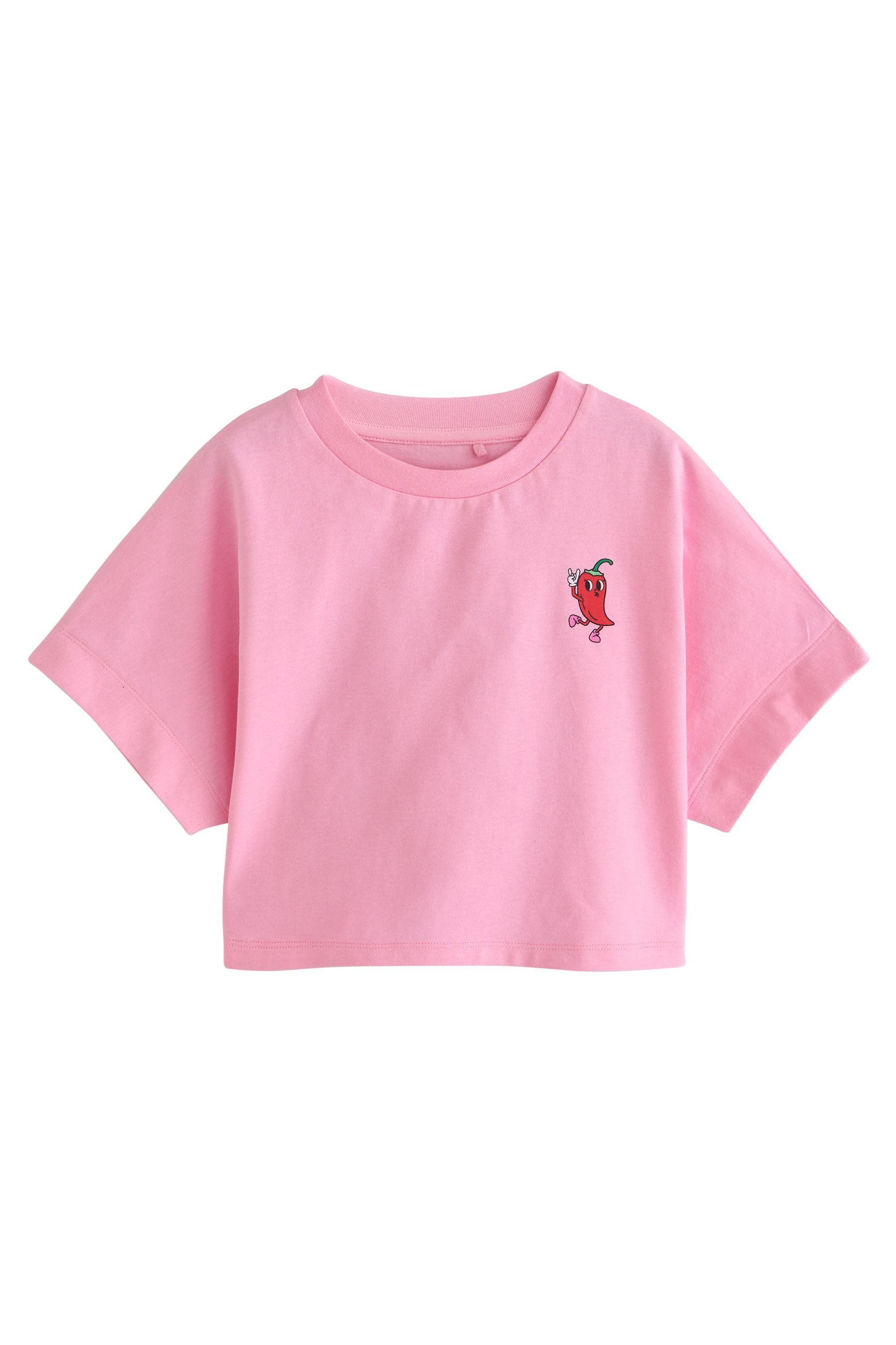 T-Shirt Kastiges T-Shirt mit Grafik