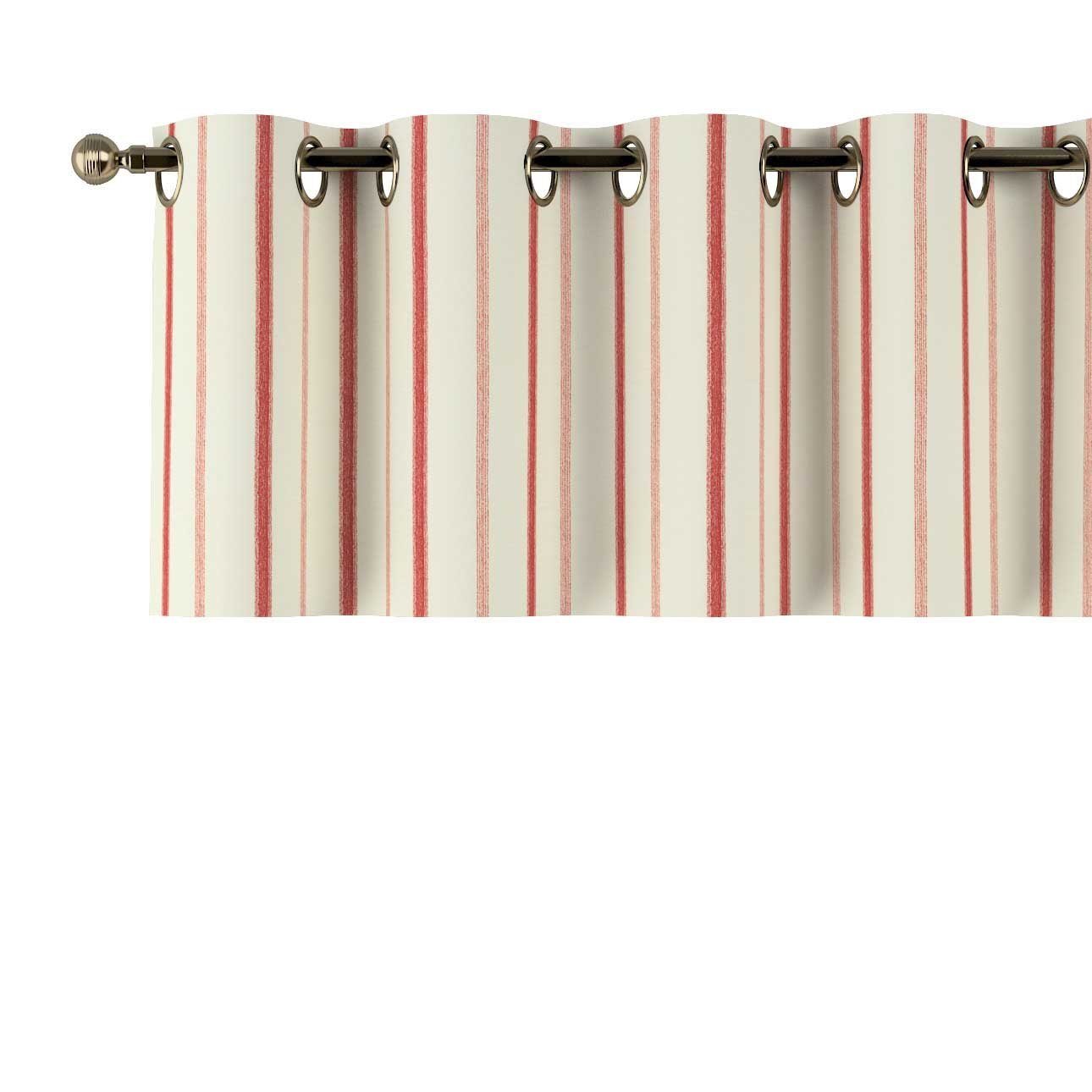 Vorhang mit Ösen 130 x 40 cm, Avinon, Dekoria creme- rot gestreift