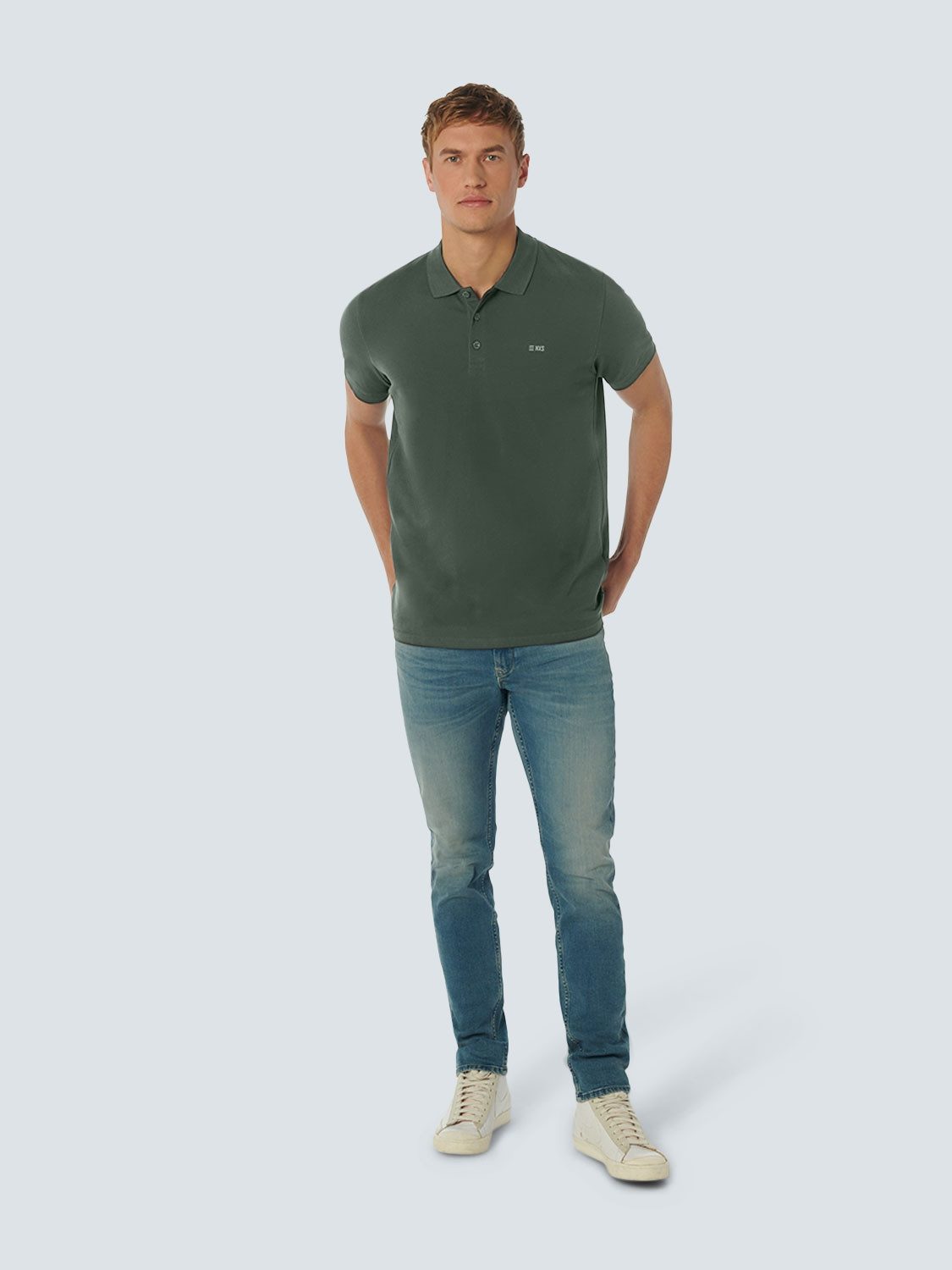 NO EXCESS Poloshirt - kurzarm Poloshirt - Basic Polo - T-Shirt einfarbig - Solid Stretch