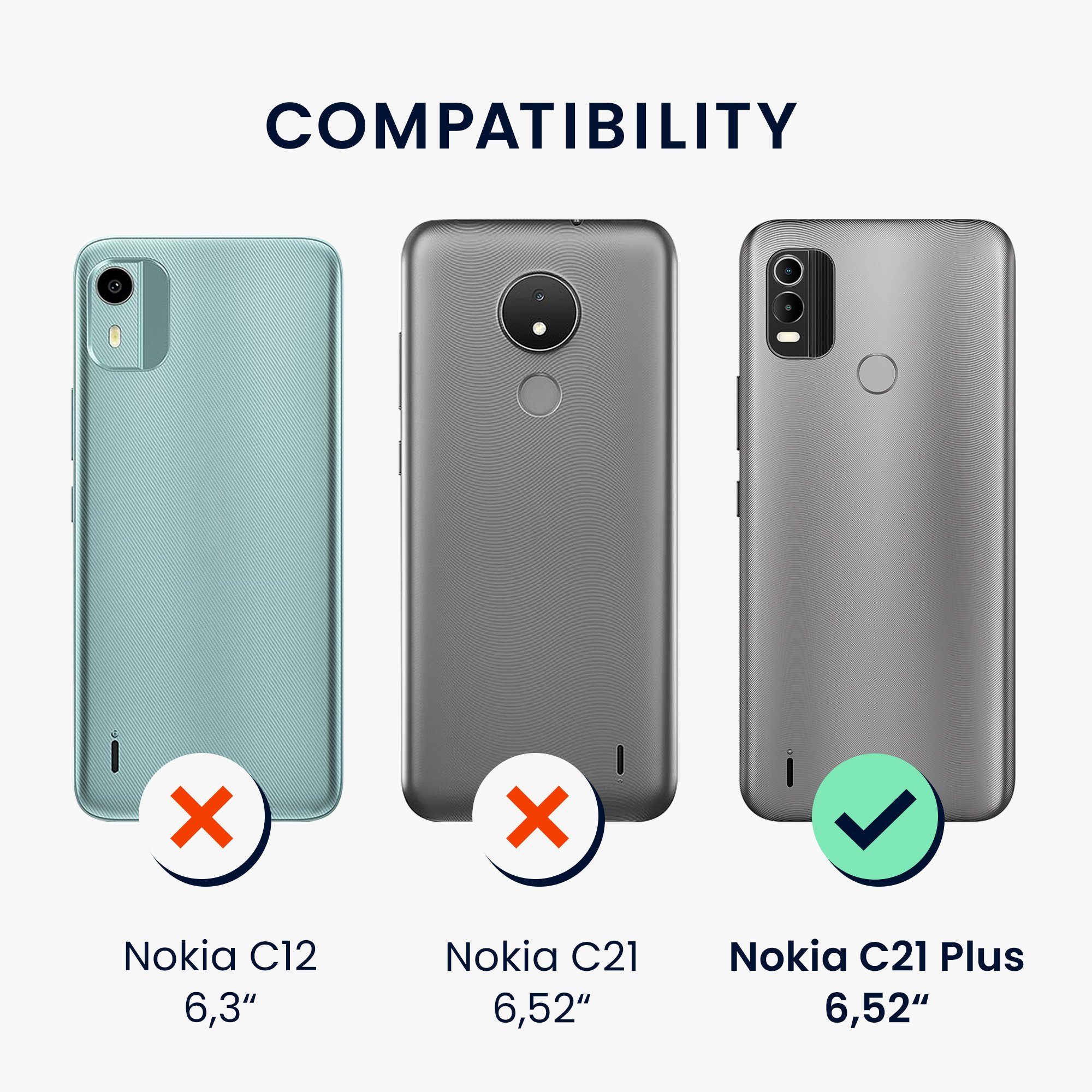 kwmobile Handyhülle Hülle für Nokia C21 Plus, Hülle Silikon - Soft Handyhülle - Handy Case Cover