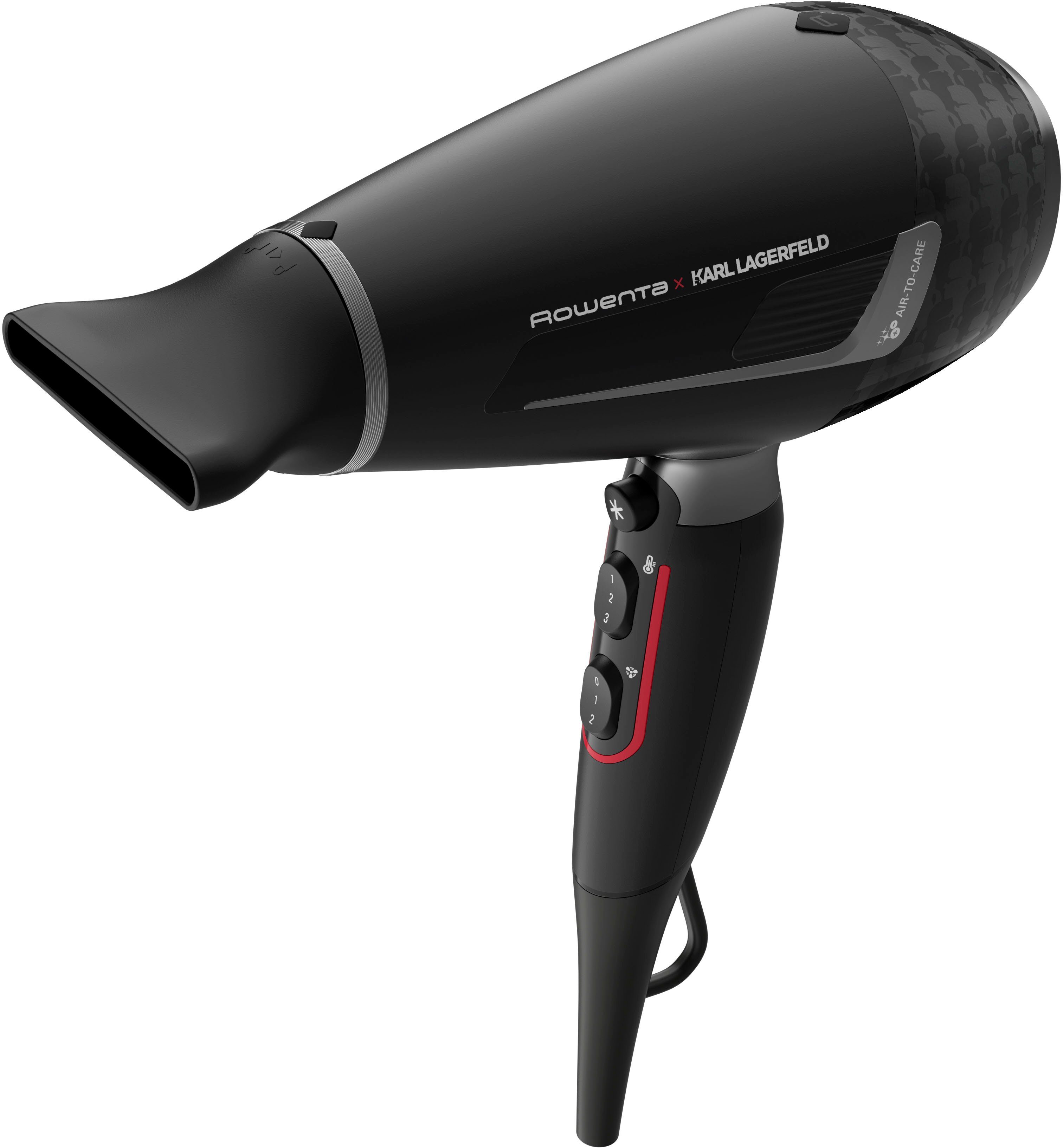 Rowenta Haartrockner Rowenta x Karl Lagerfeld CV888L K/Pro Stylist Haartrockner, 2200 W, 2200W, Pro AC-Motor, Ionen, Glanz-Booster, Kaltluft, Düsen, Diffusor