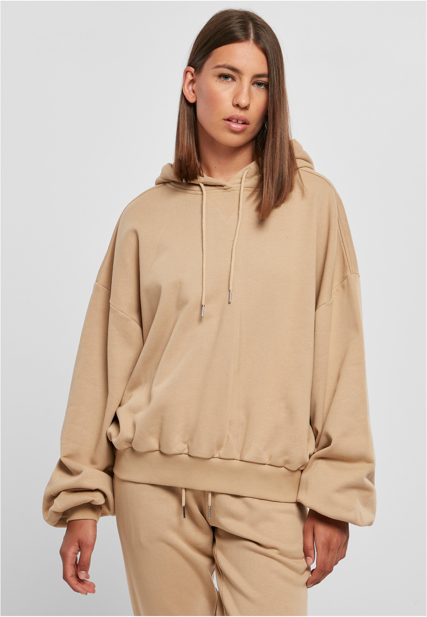 URBAN CLASSICS Kapuzenpullover Frauen Ladies Organic Oversized Terry Hoody (1-tlg) unionbeige