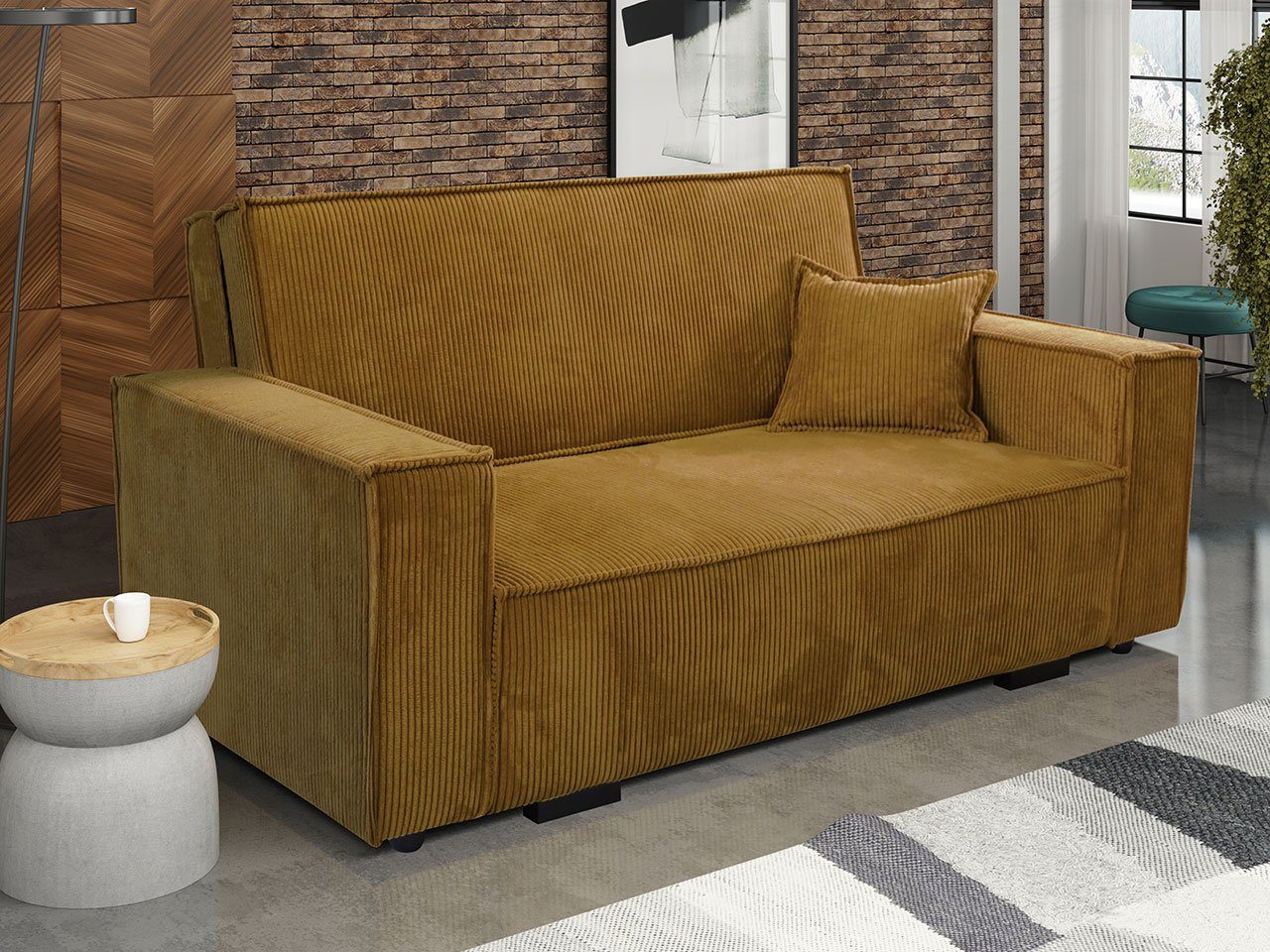 MIRJAN24 Schlafsofa Viva Star III, mit Schlaffunktion und Bettkasten, 3 Sitzer Polstersofa inkl. Kissen, Wohnlandschaft Poso 01