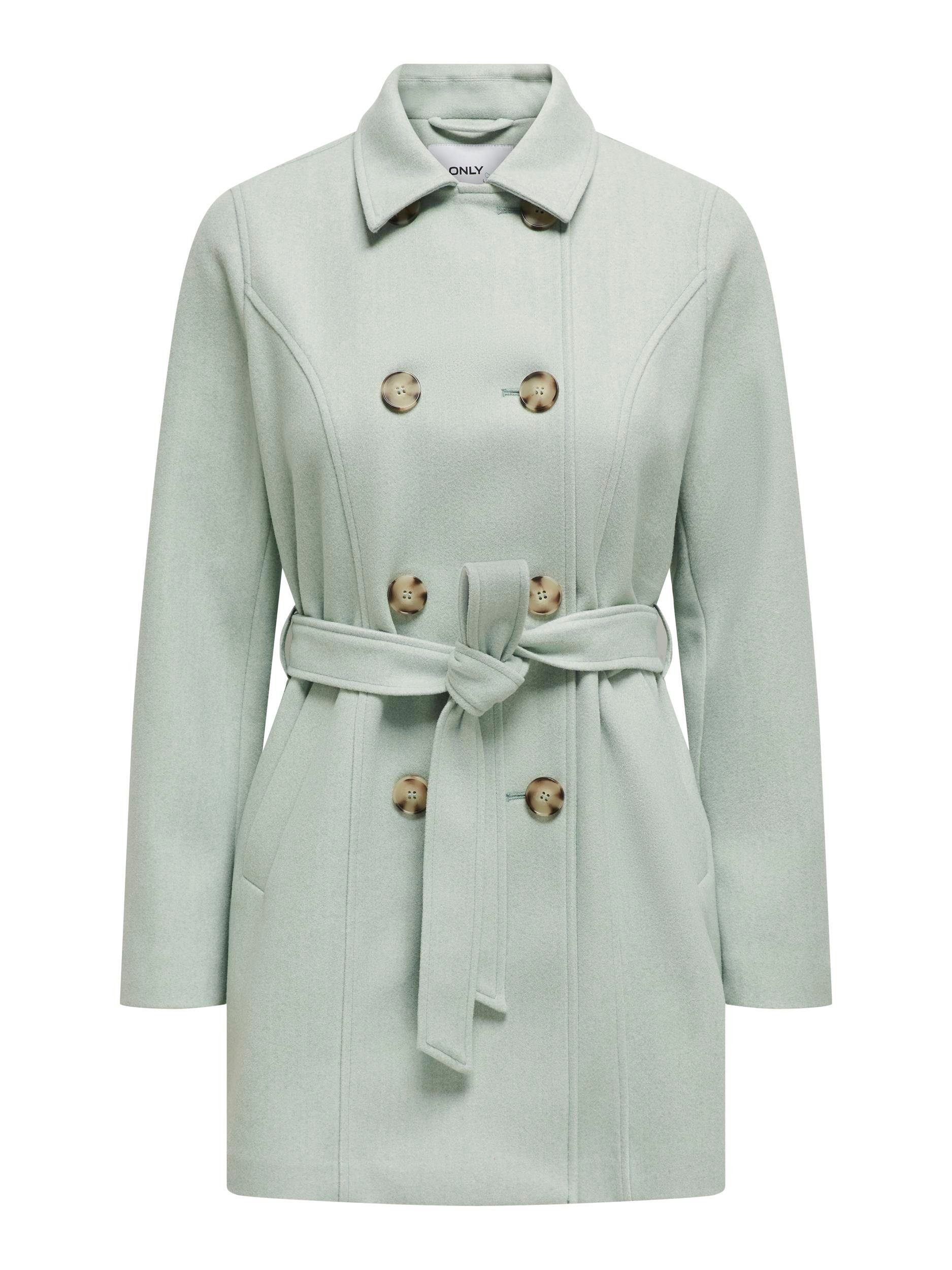 COAT OTW FITTED TRENCH Subtle Green ONLNANCY ONLY LIFE Detail:MELANGE Kurzmantel