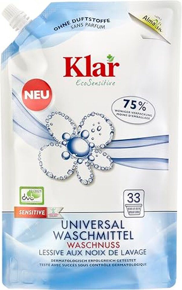 Klar Klar eco Sensitive Universalwaschmittel Waschnuss Flüssig, 1 er 1500 ml