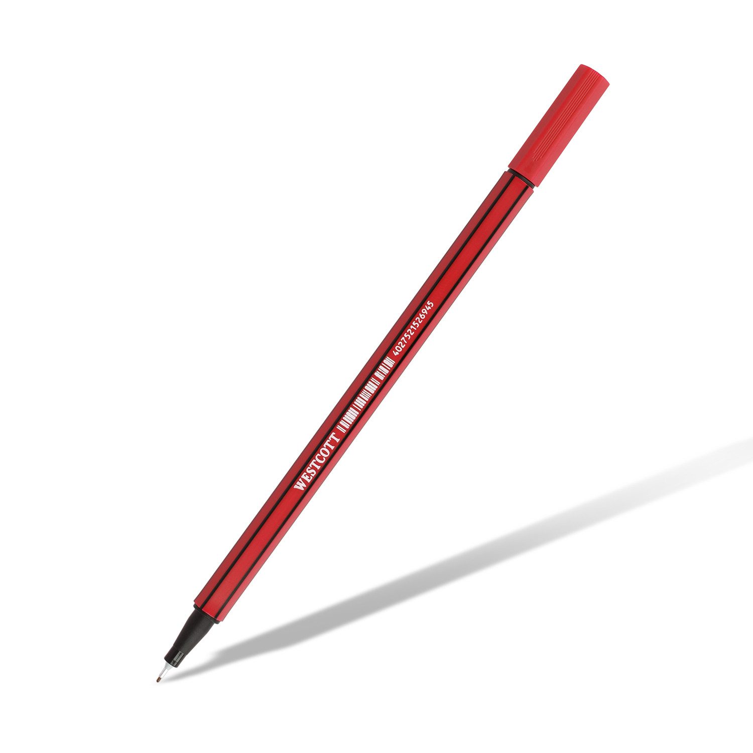Thumbnail - WESTCOTT Fineliner rot 10 Stück, Premium Fineliner mit 0,4mm Strichstärke, (Vorteilspack, 10-tlg), Präzise Strichführung...