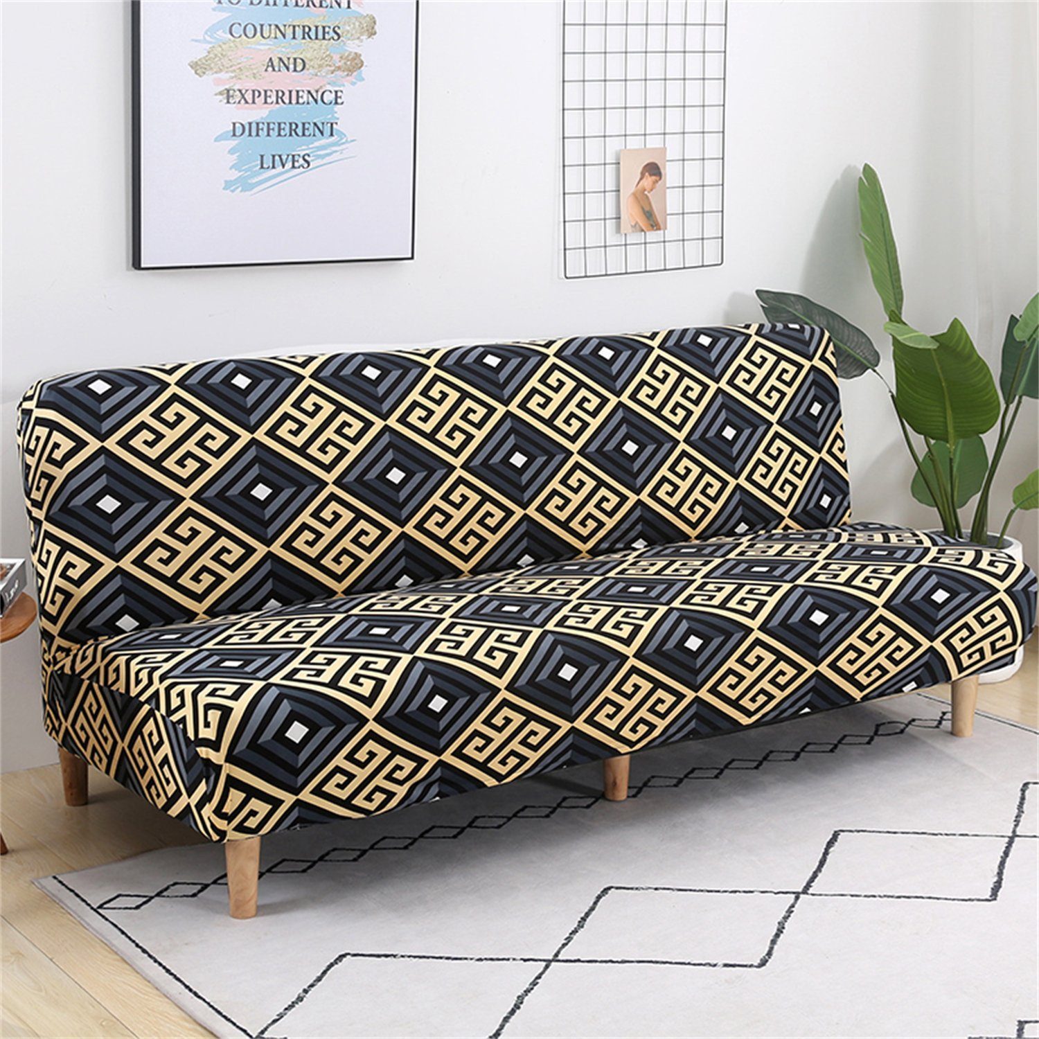 BYSURE Sofahusse, Abdeckung Ärmellos Sofa-Schonbezug, Möbelschutz